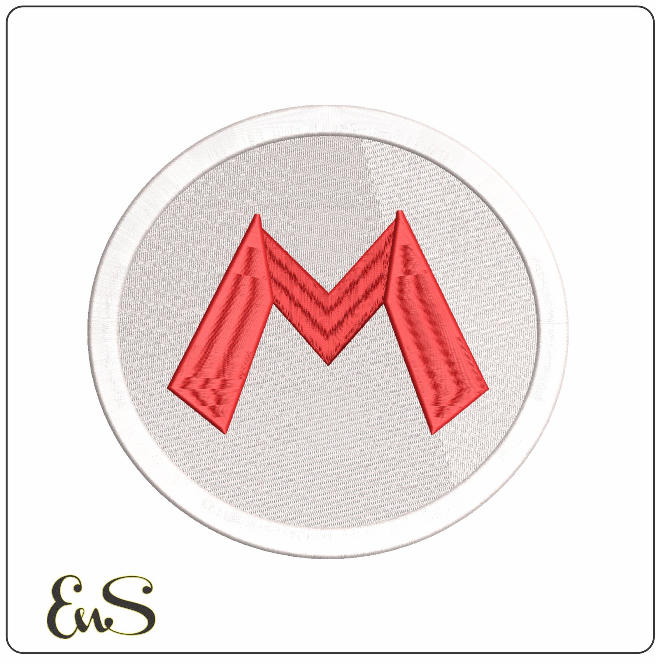 Super Mario Emblem- Elegant embroidery design file - instant download