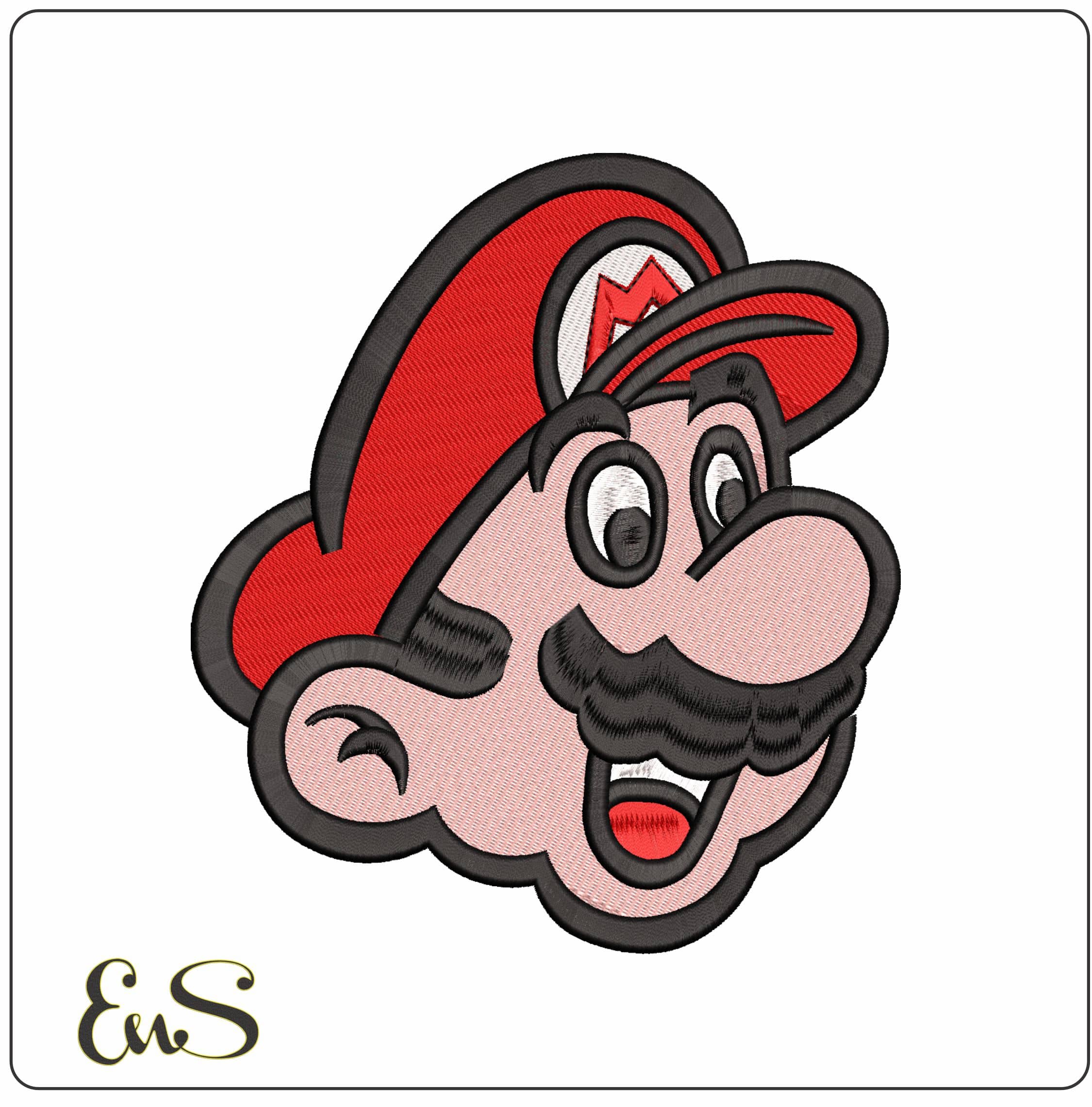 Super Mario Head- Elegant embroidery design file - instant download