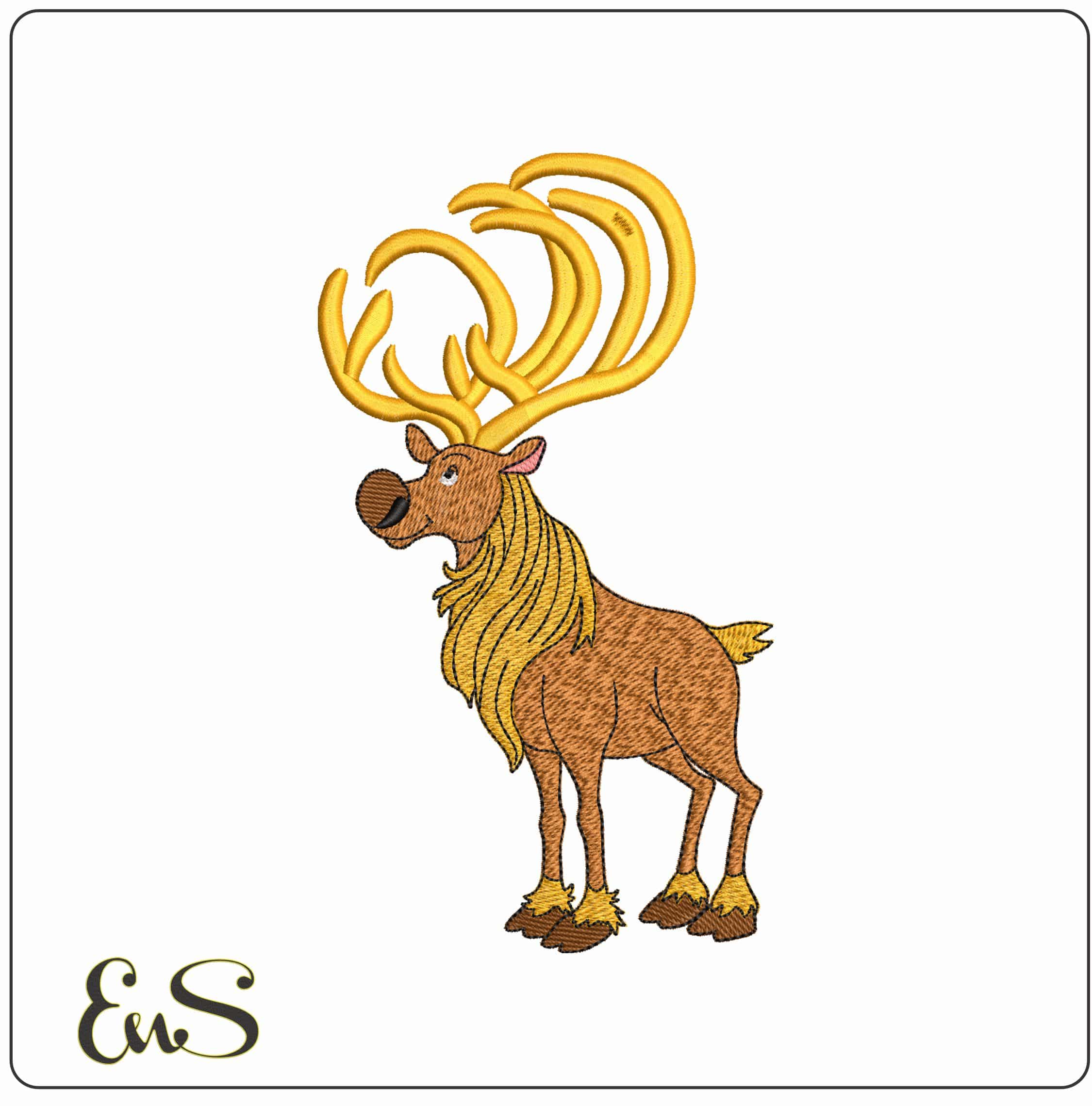 Sven Christmas Reindeer Frozen- Elegant embroidery design file - instant download