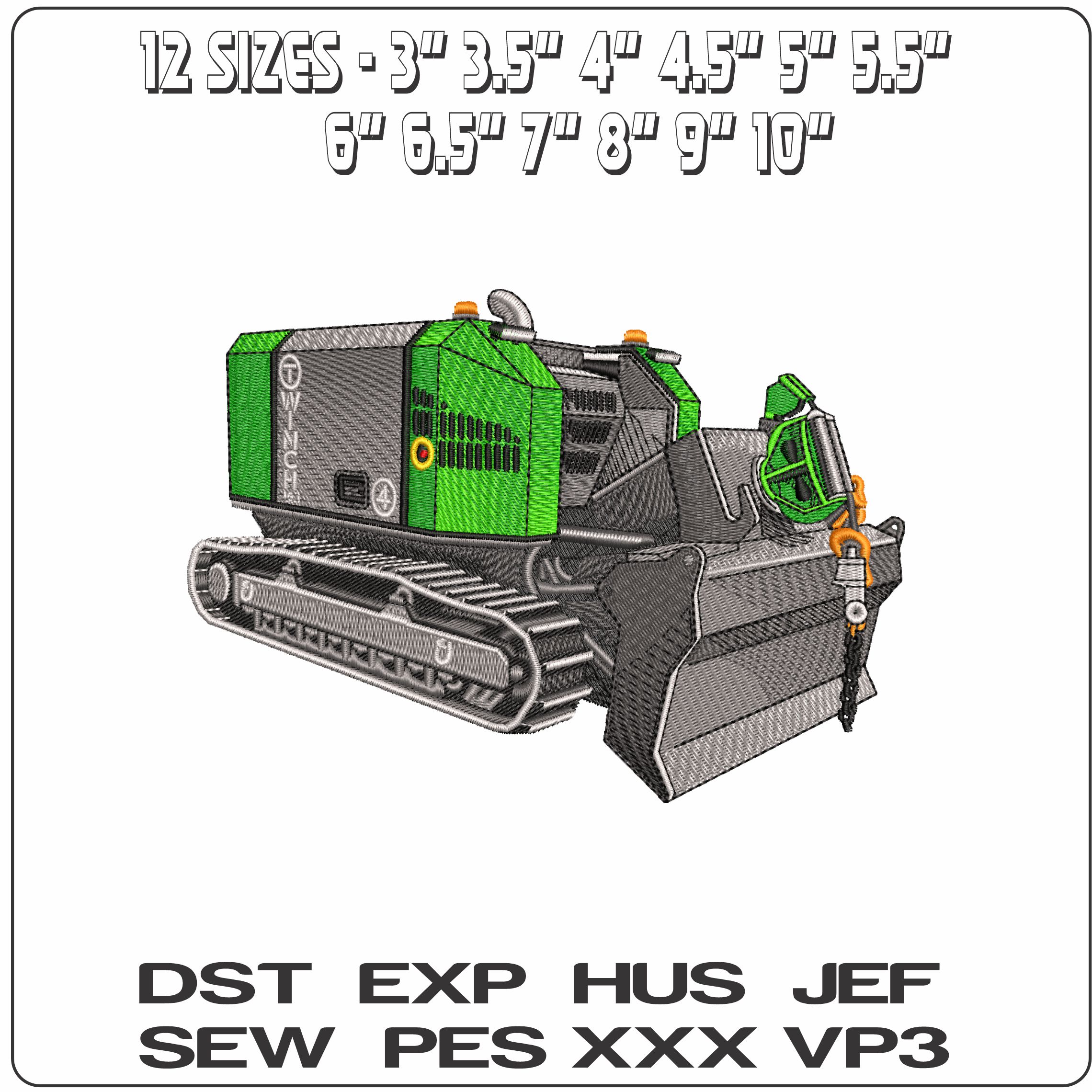 T Winch Ecoforst logger- Elegant embroidery design file - instant download — view 2