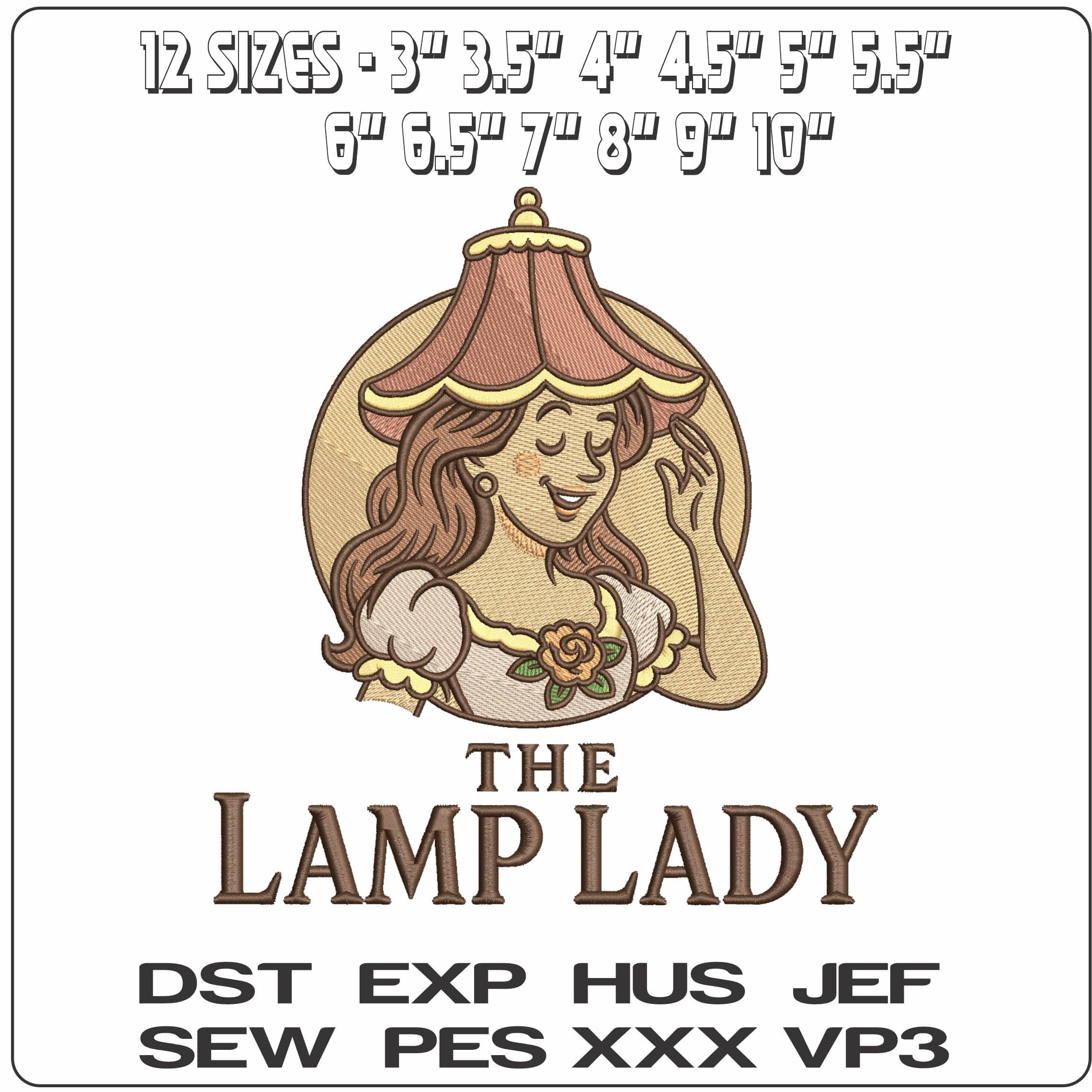 The Lamp Lady- Elegant embroidery design file - instant download — view 2