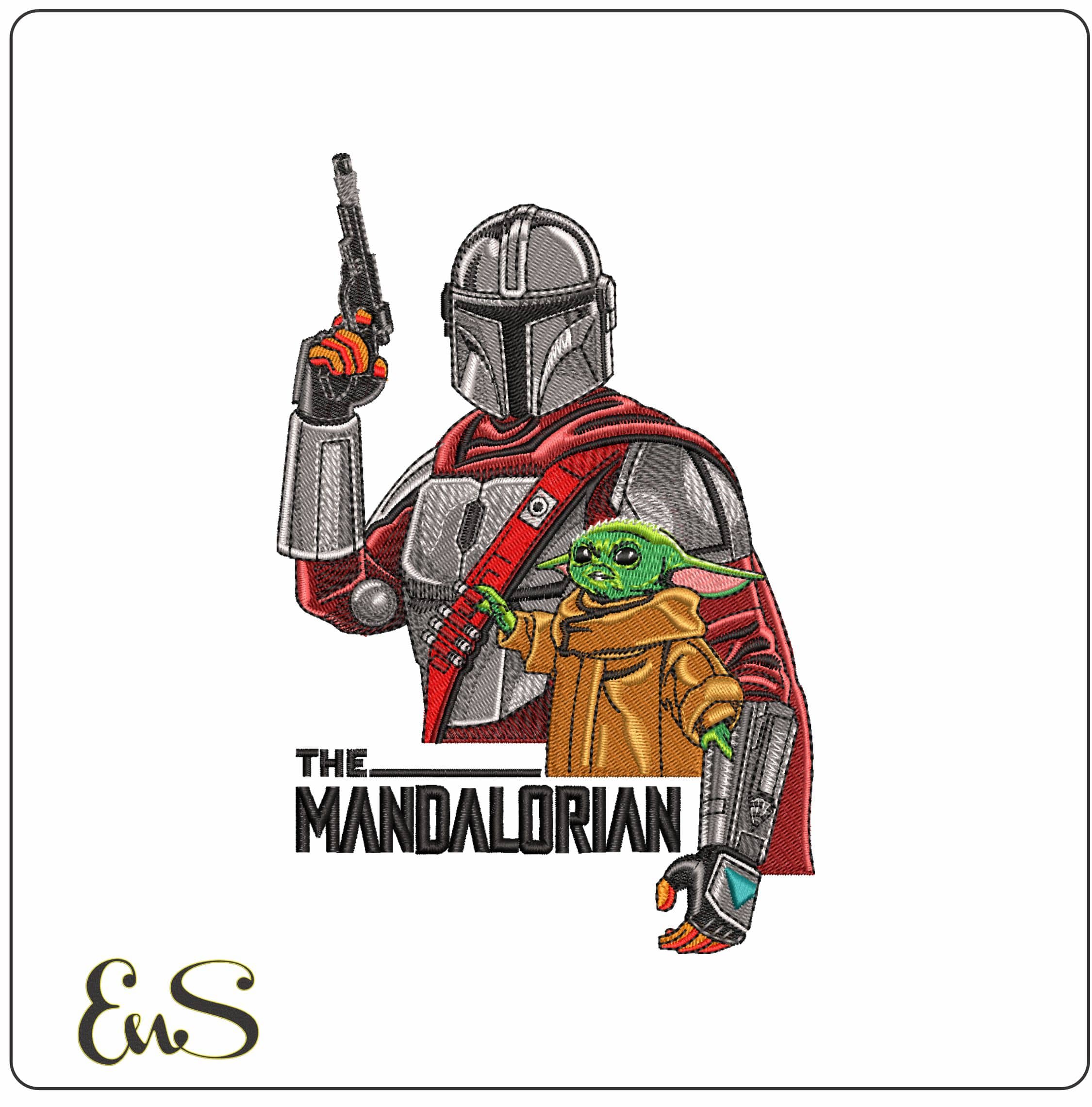 The Mandalorian Jedi Star Wars- Elegant embroidery design file - instant download