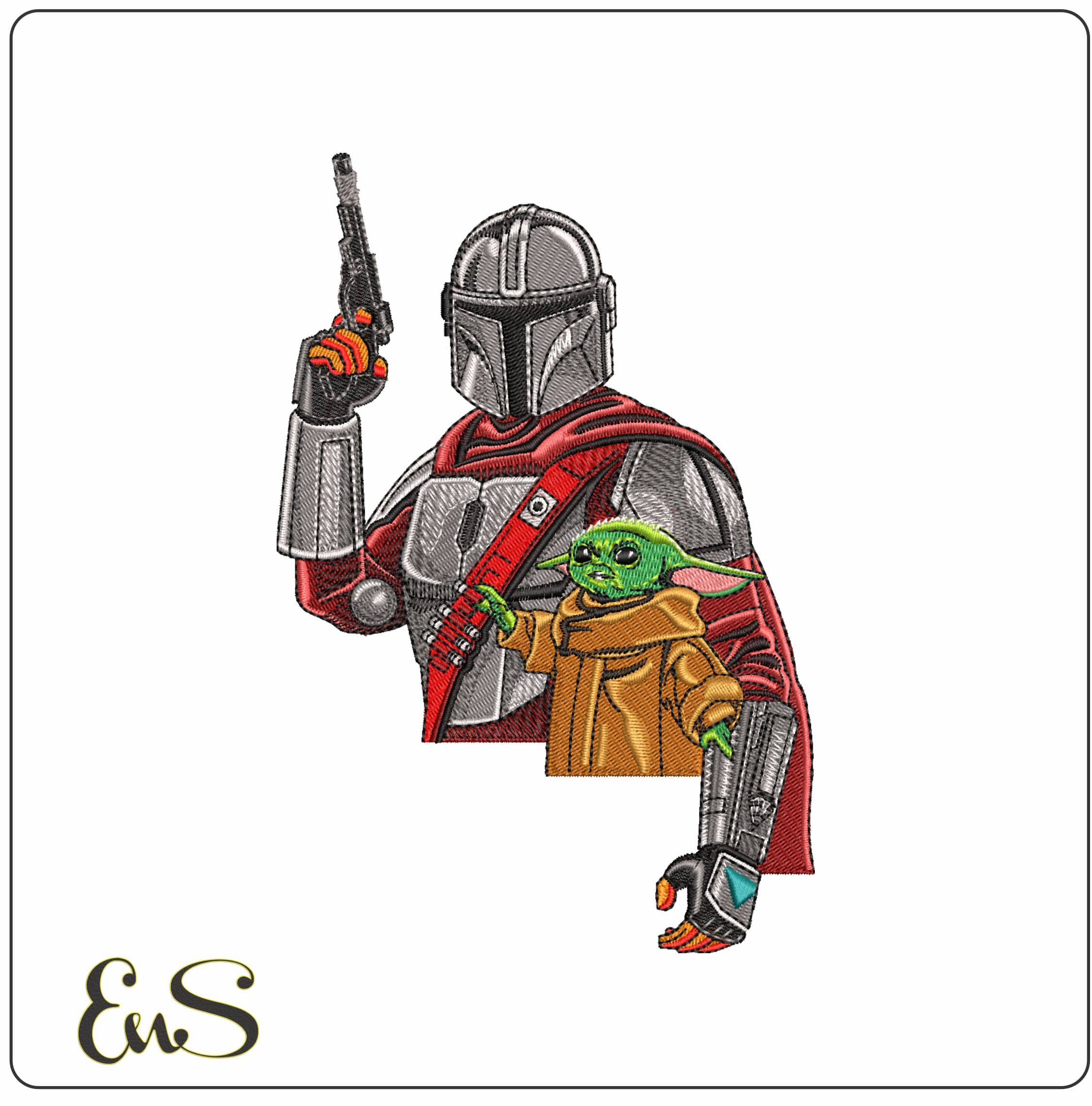 The Mandalorian Jedi Star Wars No Name- Elegant embroidery design file - instant download