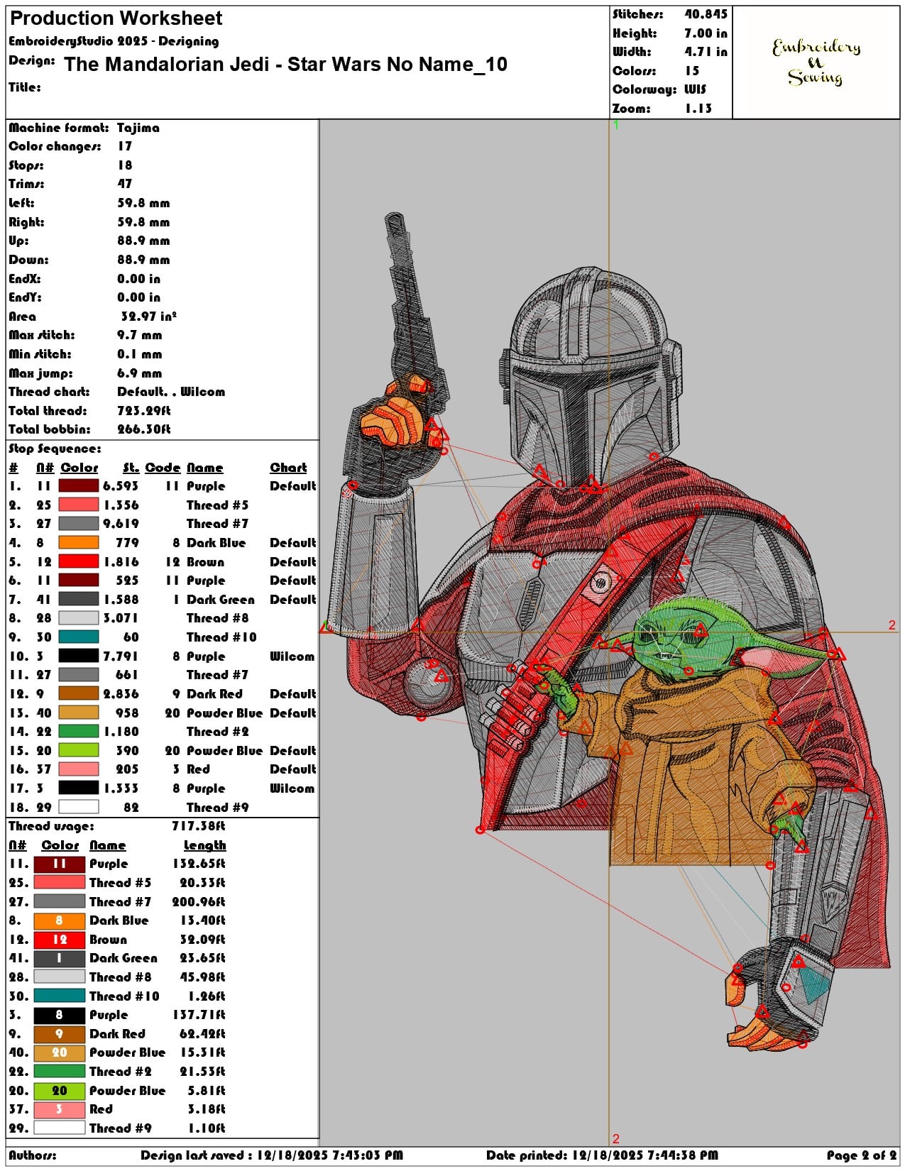 The Mandalorian Jedi Star Wars No Name- Elegant embroidery design file - instant download — view 3