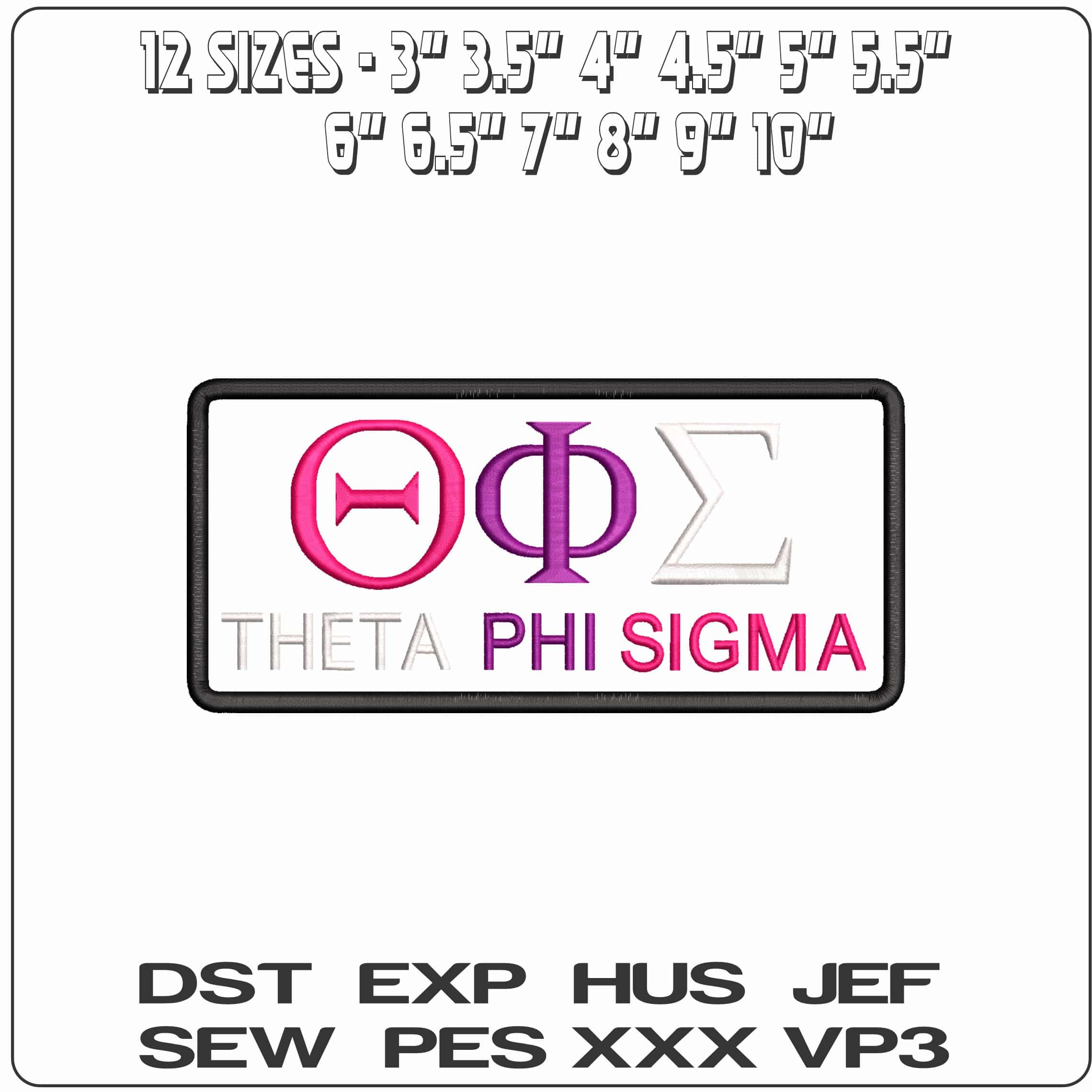 Theta Phi Sigma- Elegant embroidery design file - instant download — view 2