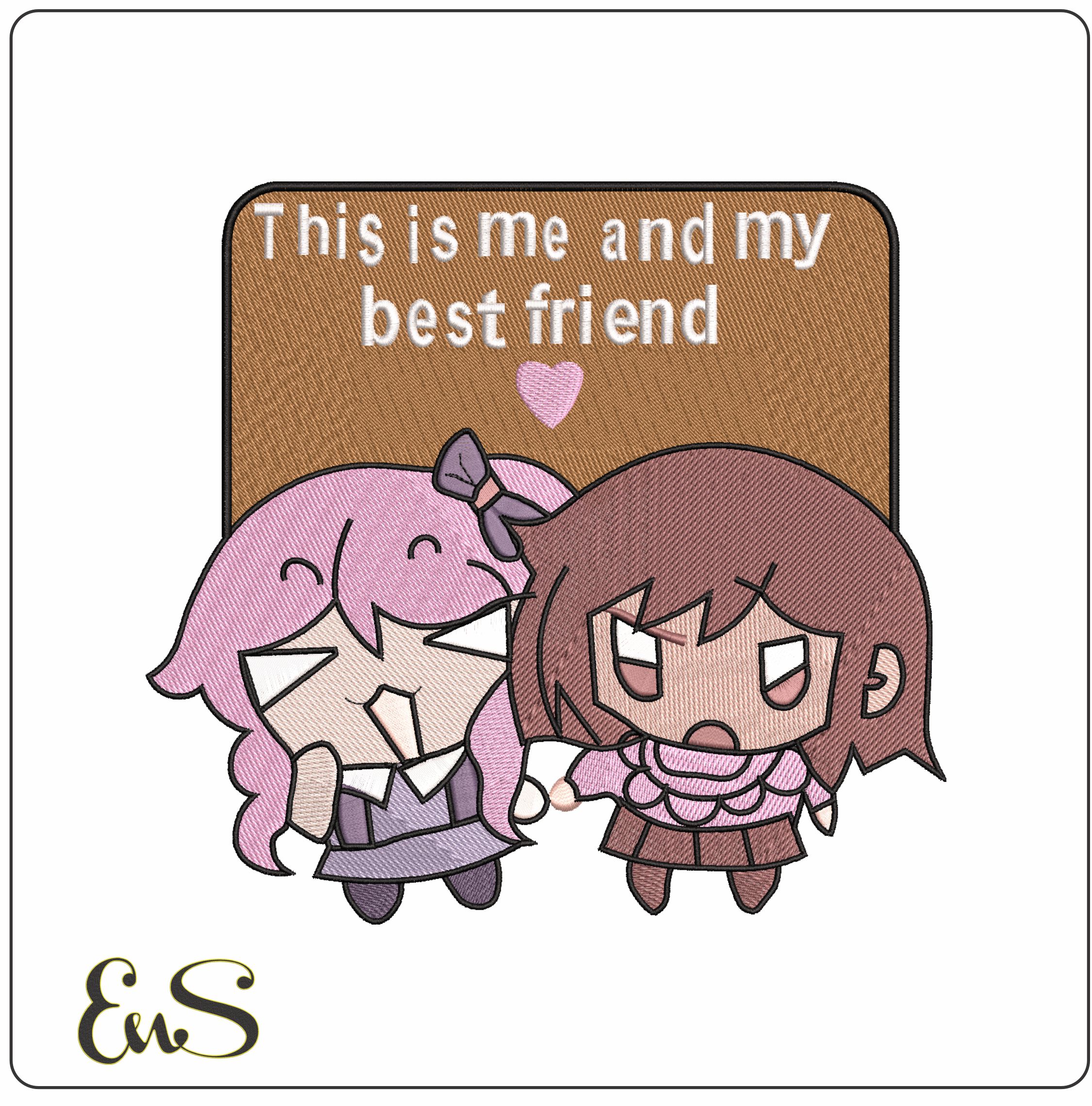 This is my Best Friend- Elegant embroidery design file - instant download