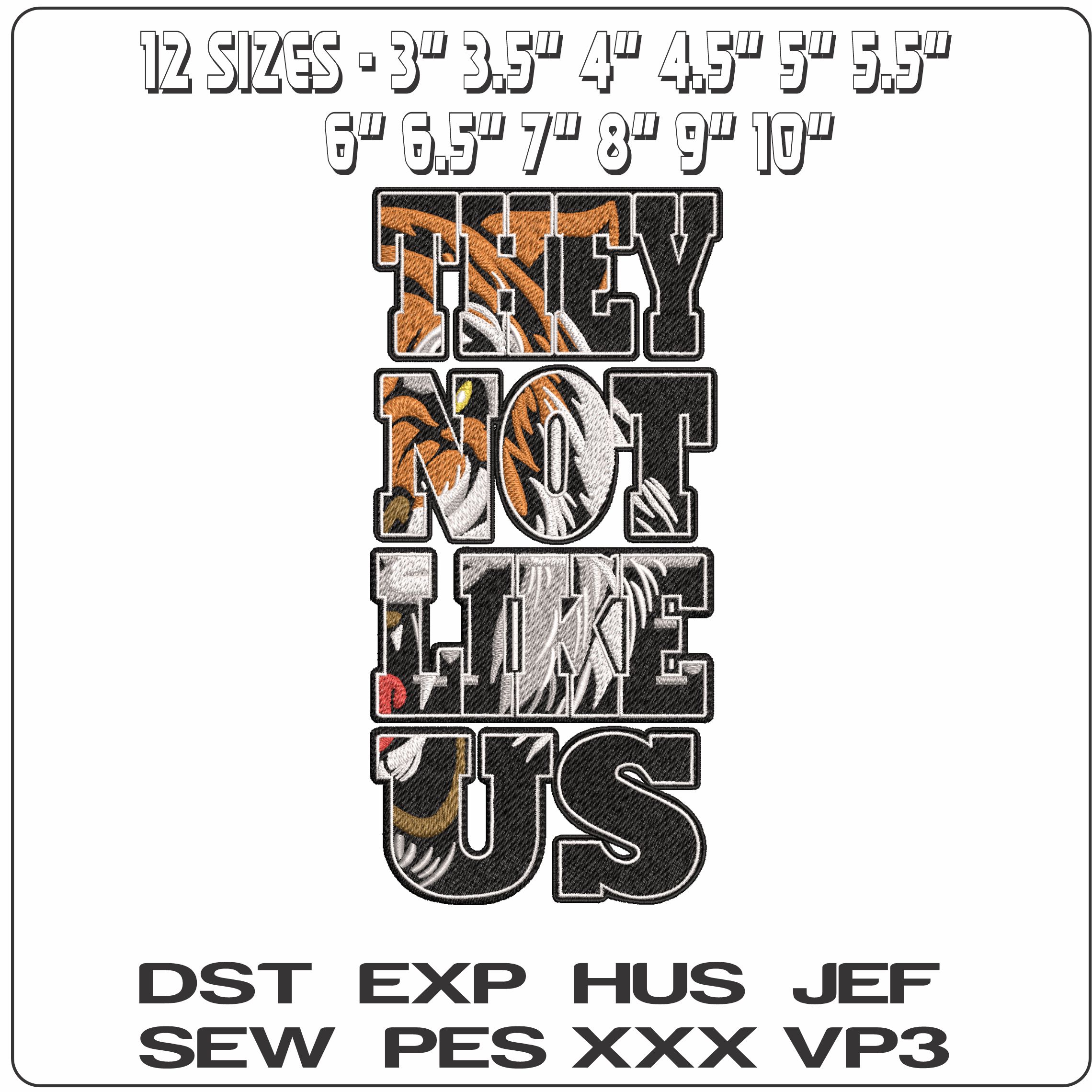 Tiger design They Not Like Us- Elegant embroidery design file - instant download — view 2