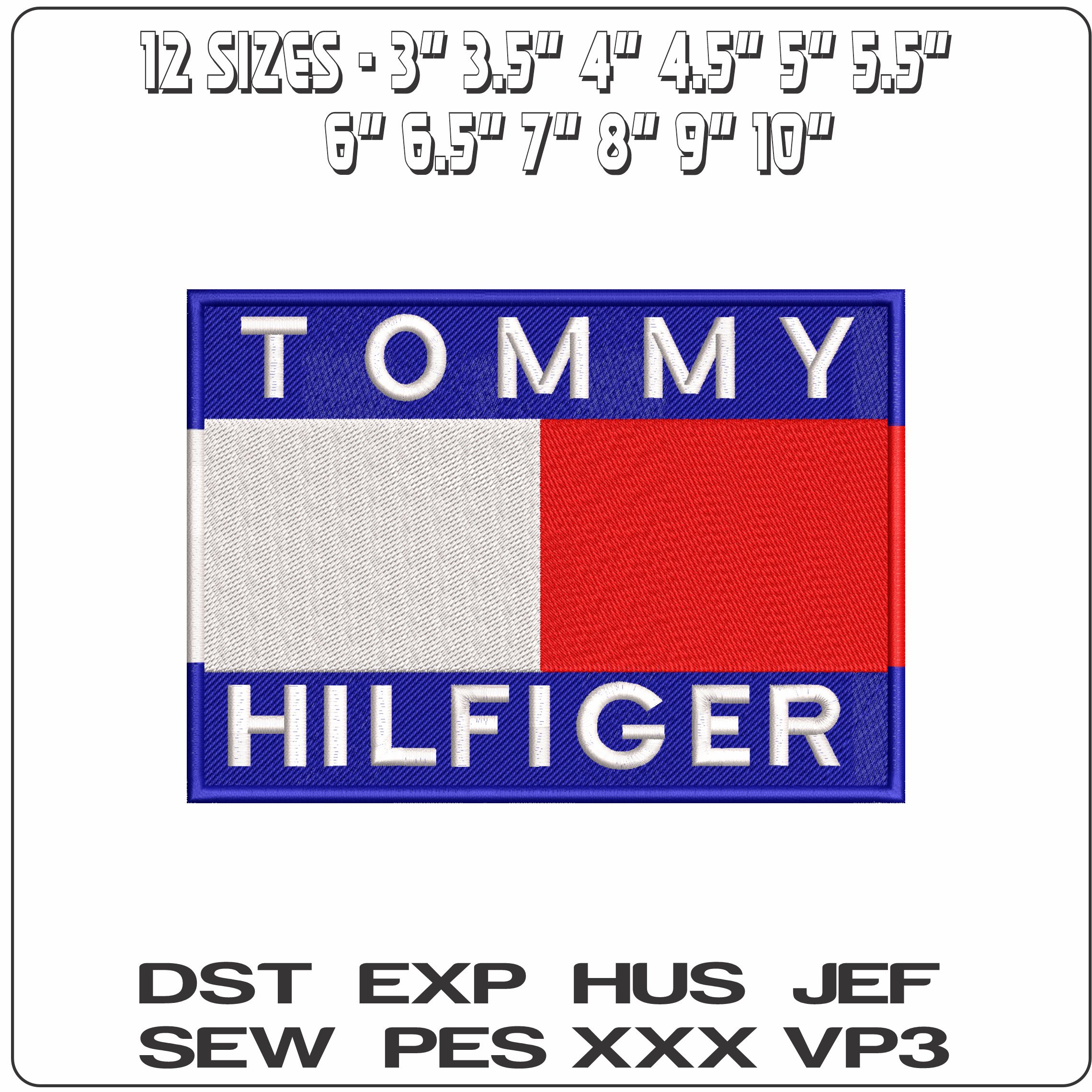 Tommy Hilfiger Logo- Elegant embroidery design file - instant download — view 2