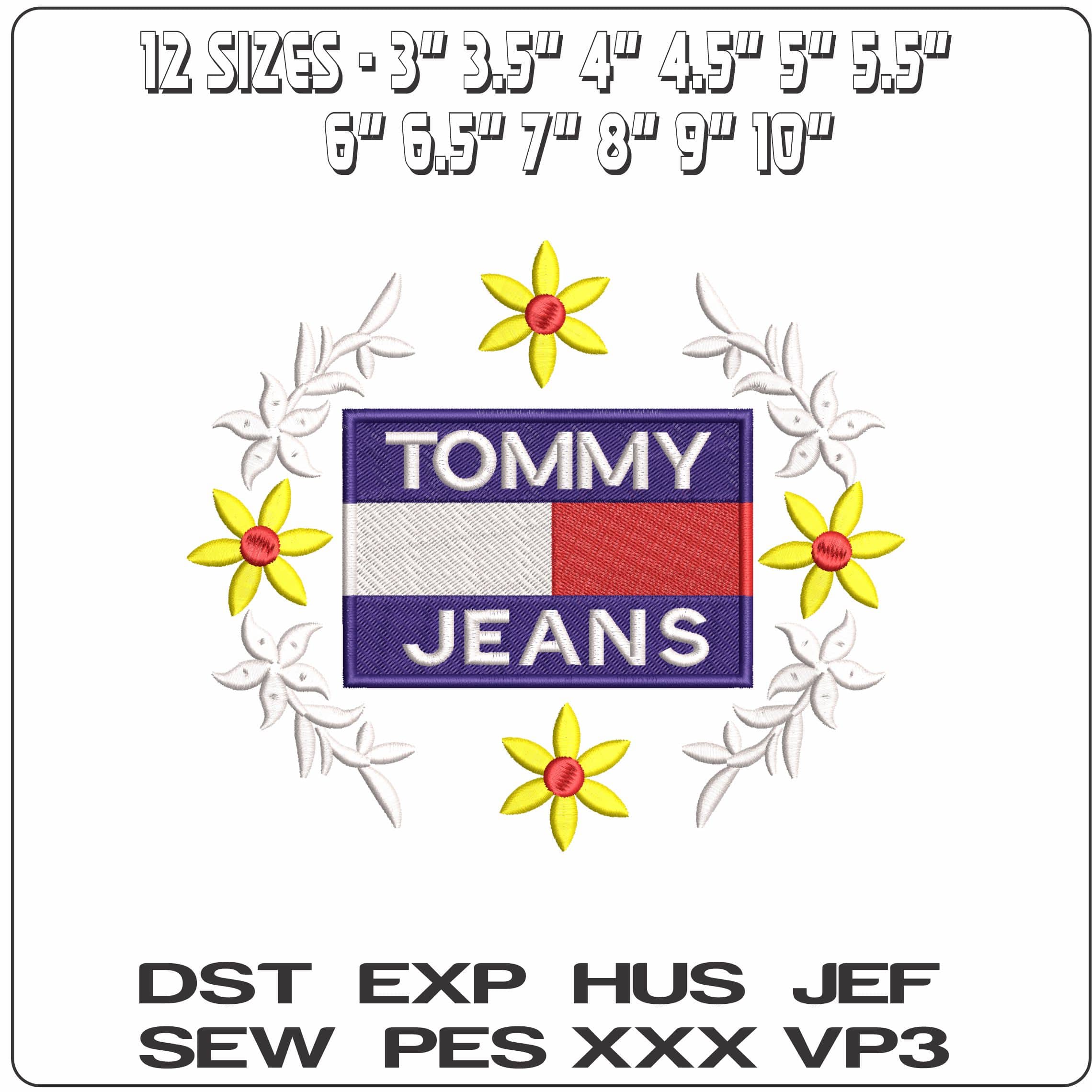 TOMMY JEANS- Elegant embroidery design file - instant download — view 2