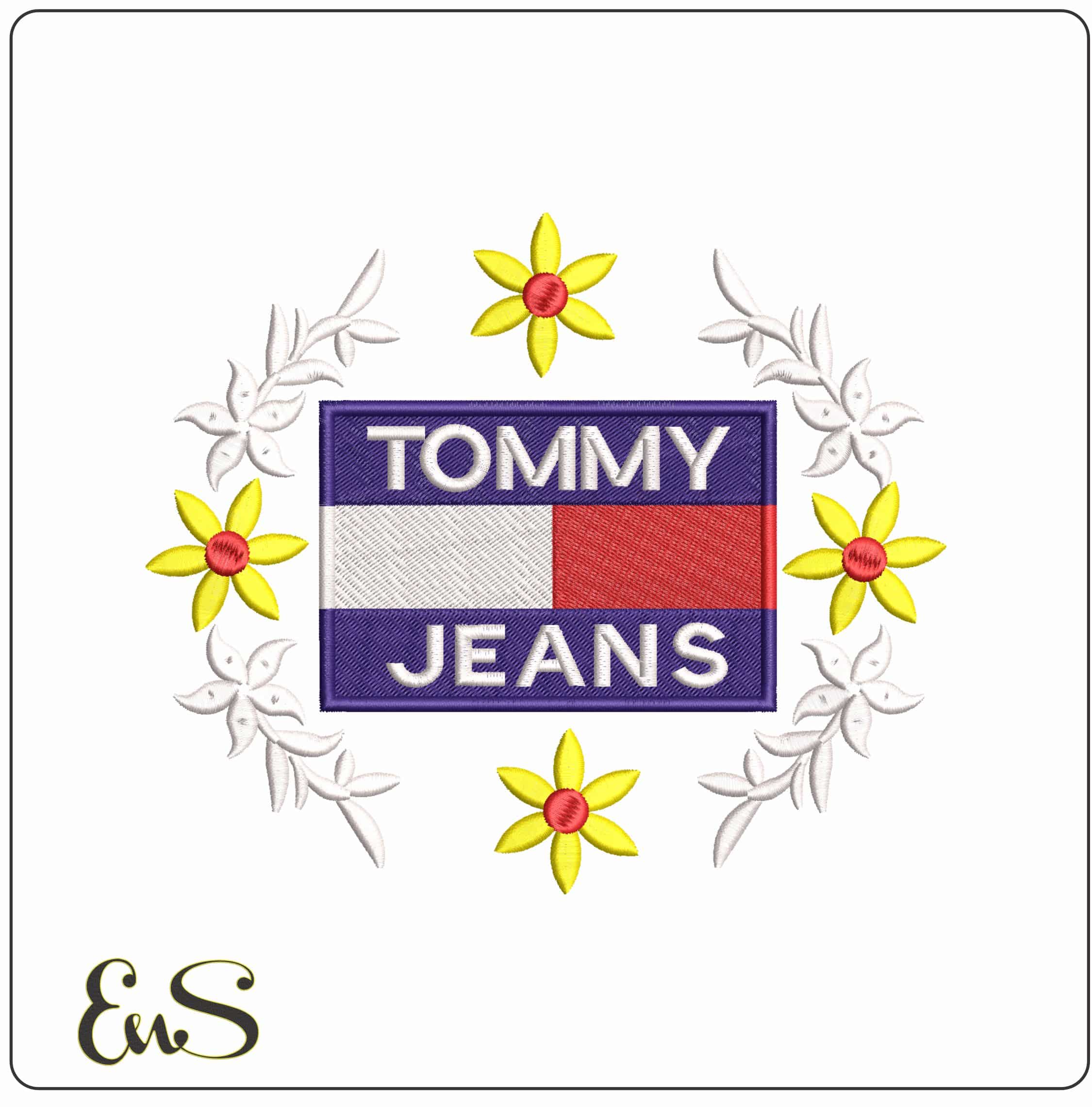 TOMMY JEANS- Elegant embroidery design file - instant download