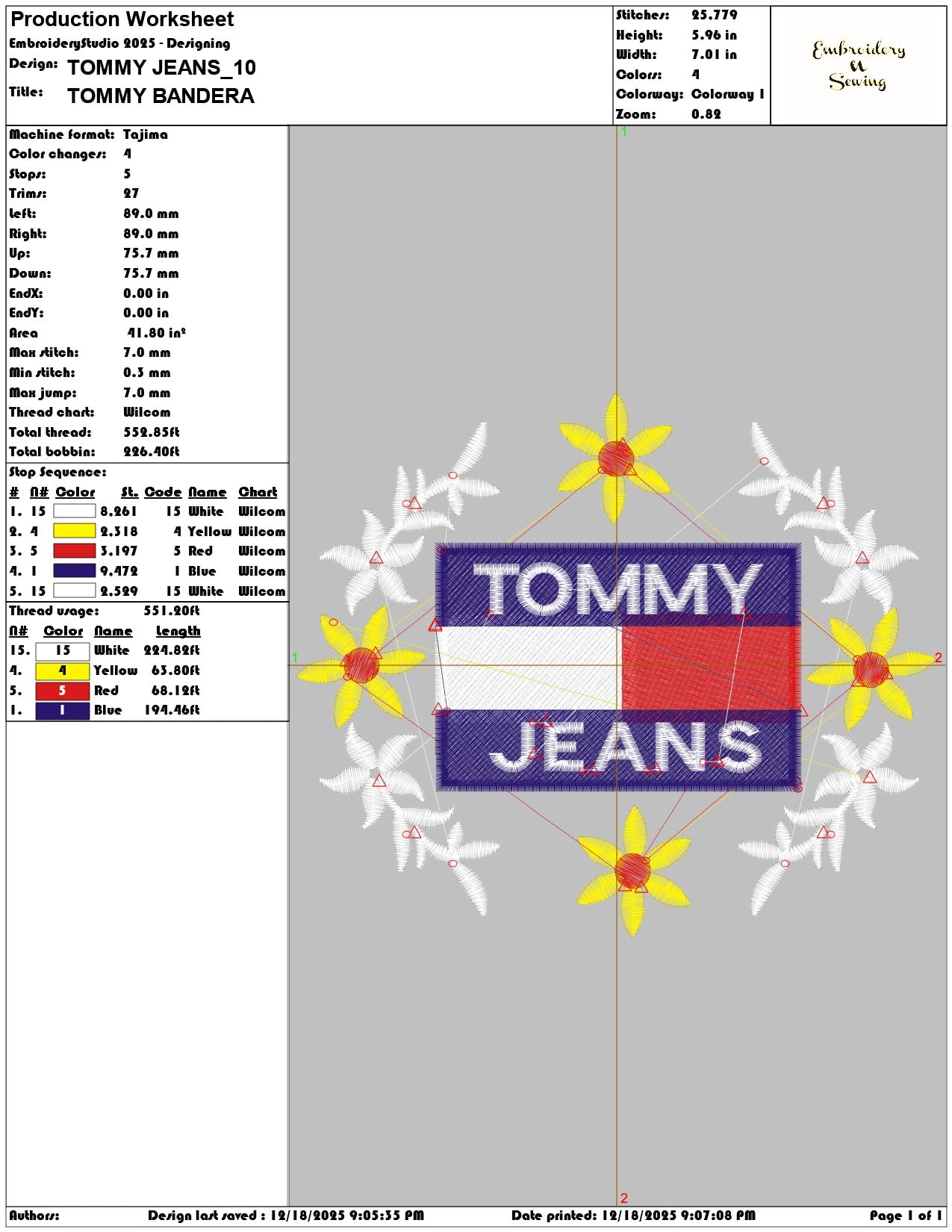 TOMMY JEANS- Elegant embroidery design file - instant download — view 3