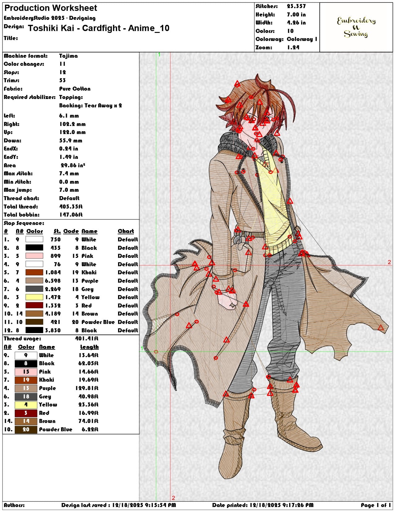 Toshiki Kai Cardfight Anime- Elegant embroidery design file - instant download — view 3