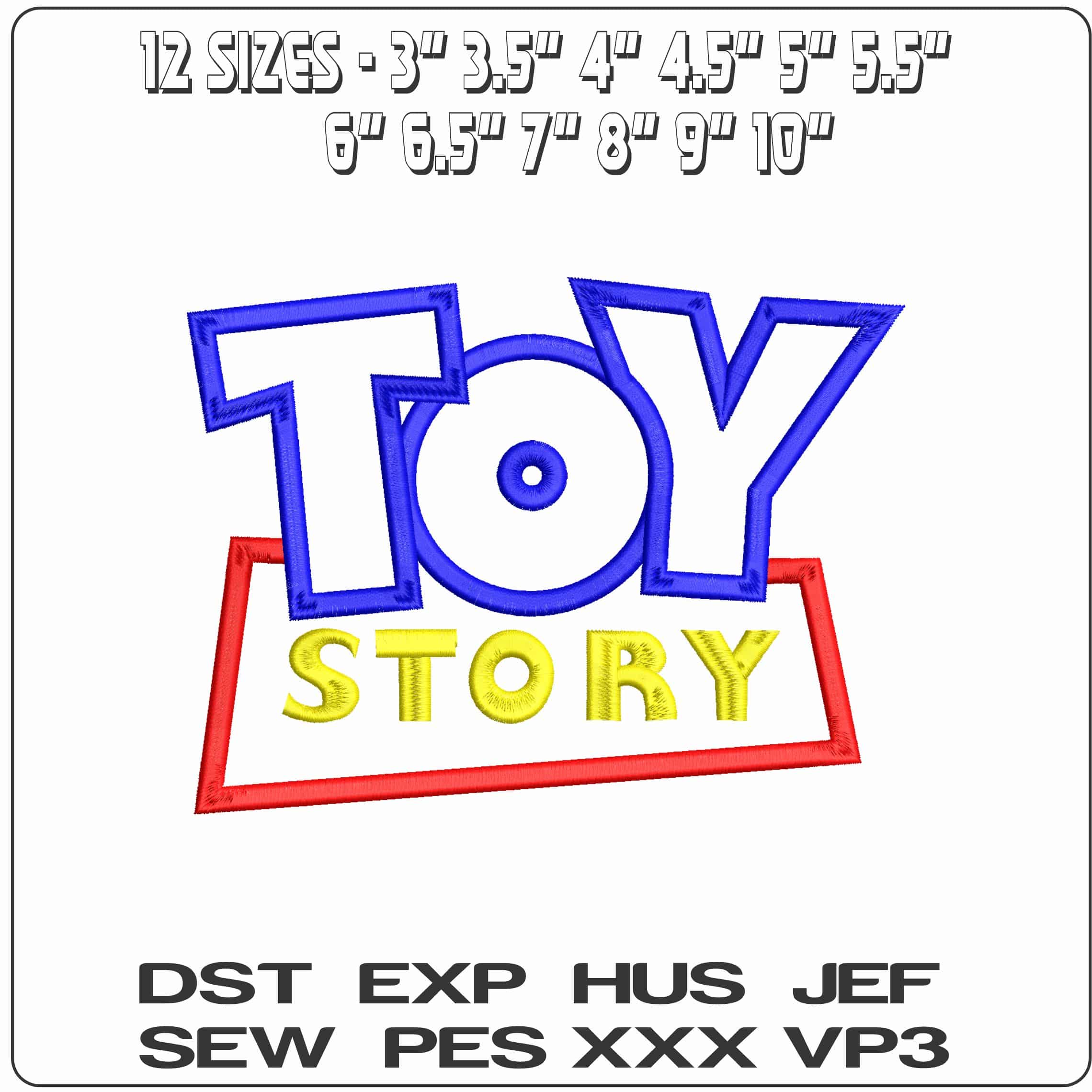 Toy Story Title Applique- Elegant embroidery design file - instant download — view 2