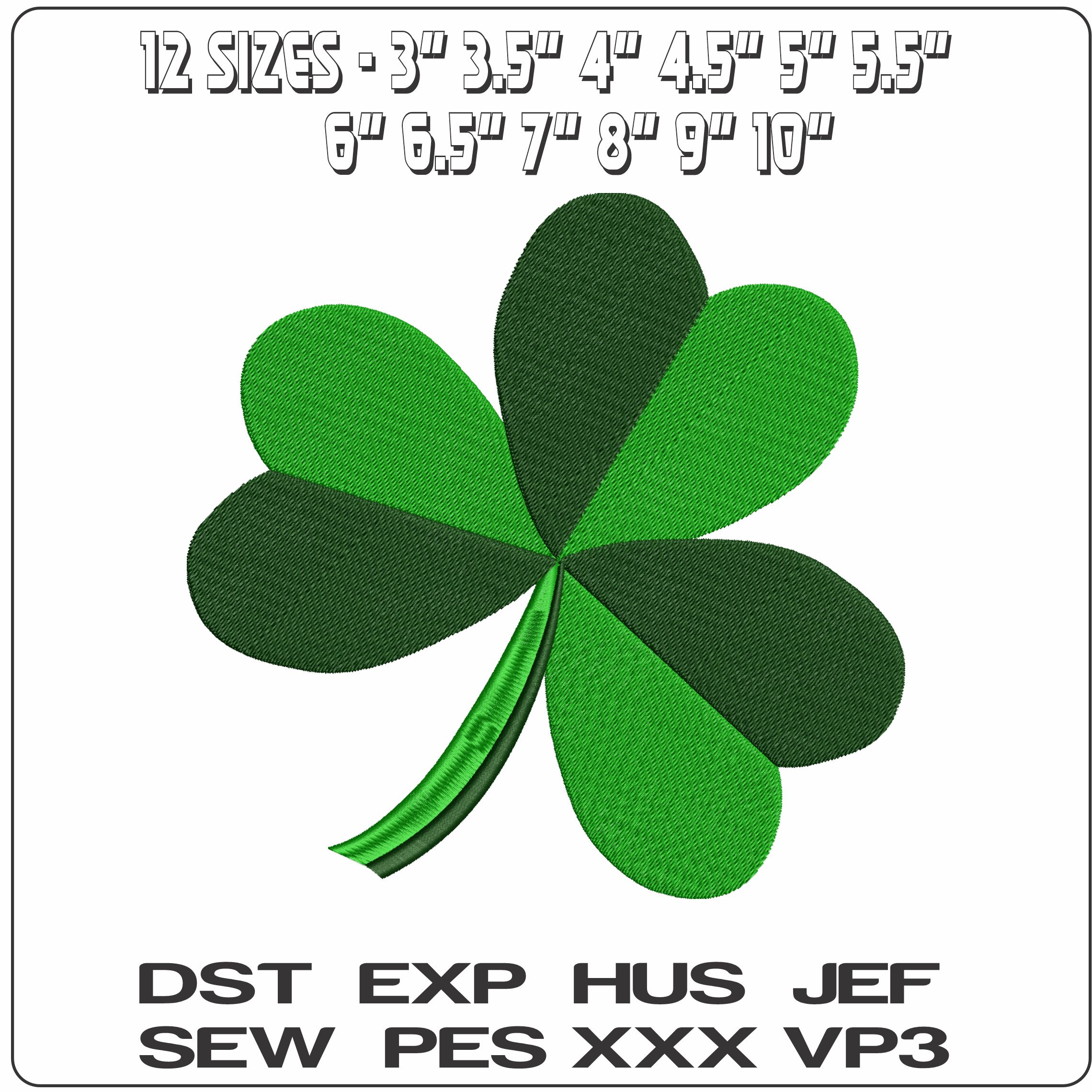 Trebol Clover- Elegant embroidery design file - instant download — view 2