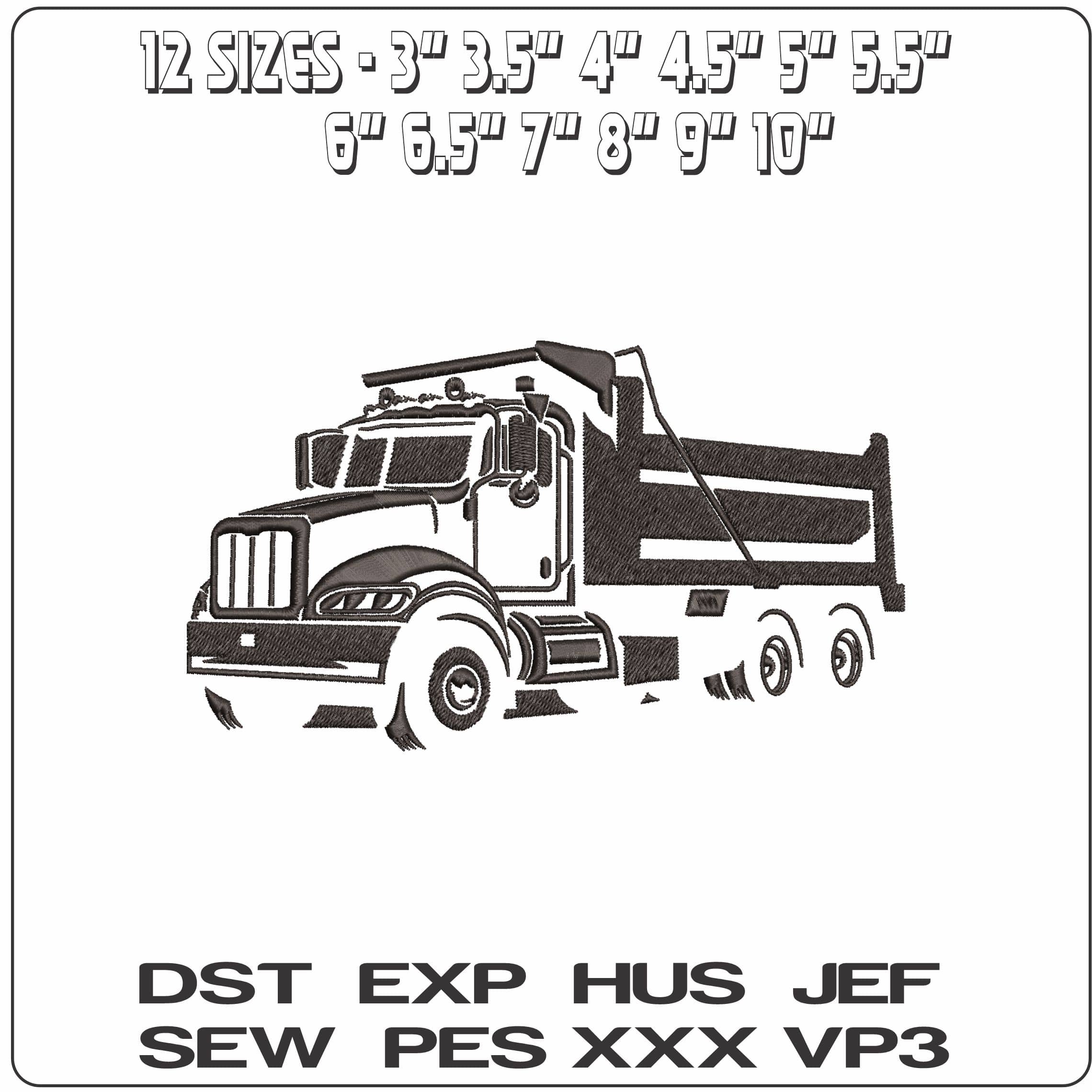 Truck Shadow- Elegant embroidery design file - instant download — view 2