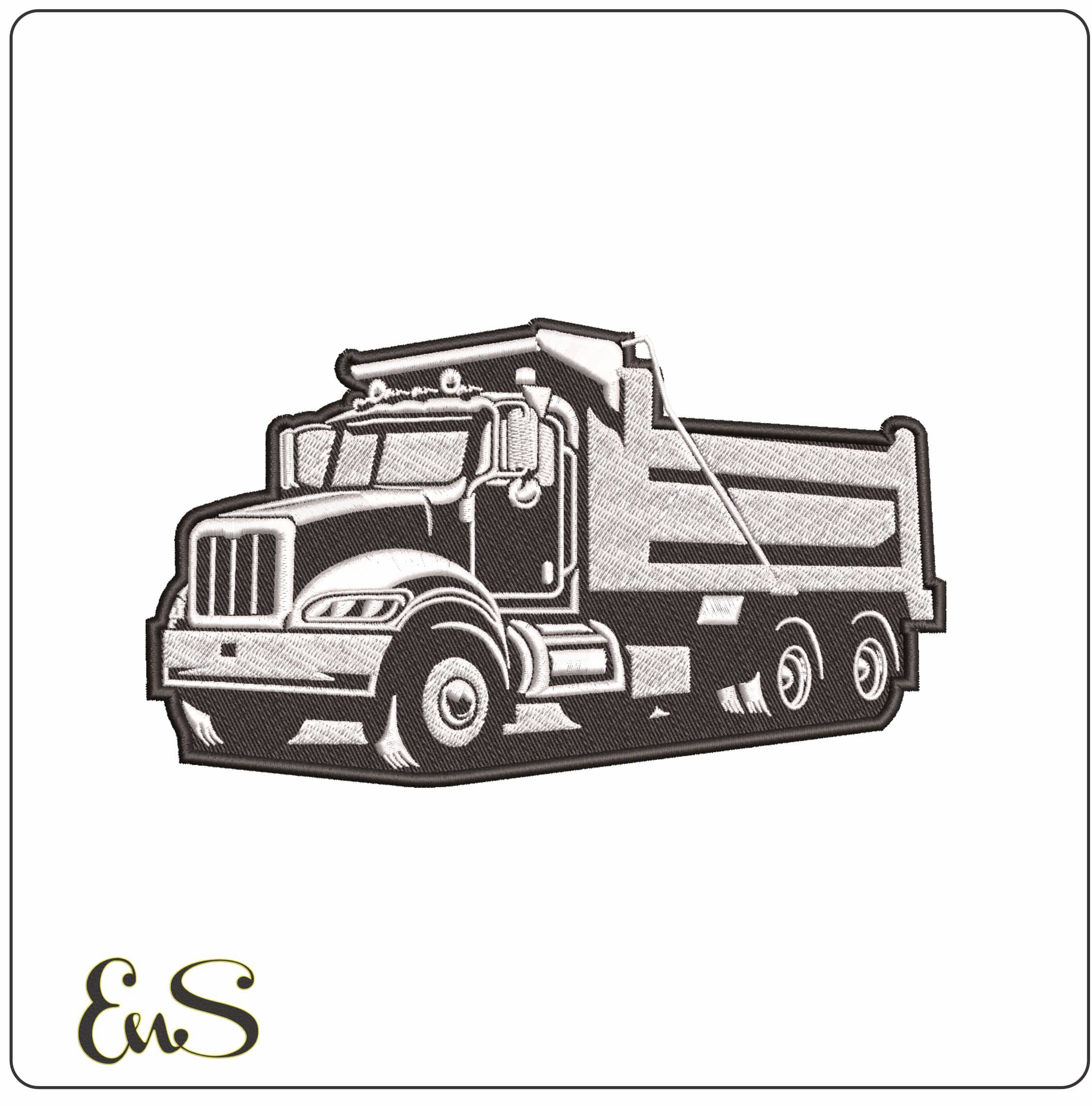 Truck Silohette- Elegant embroidery design file - instant download