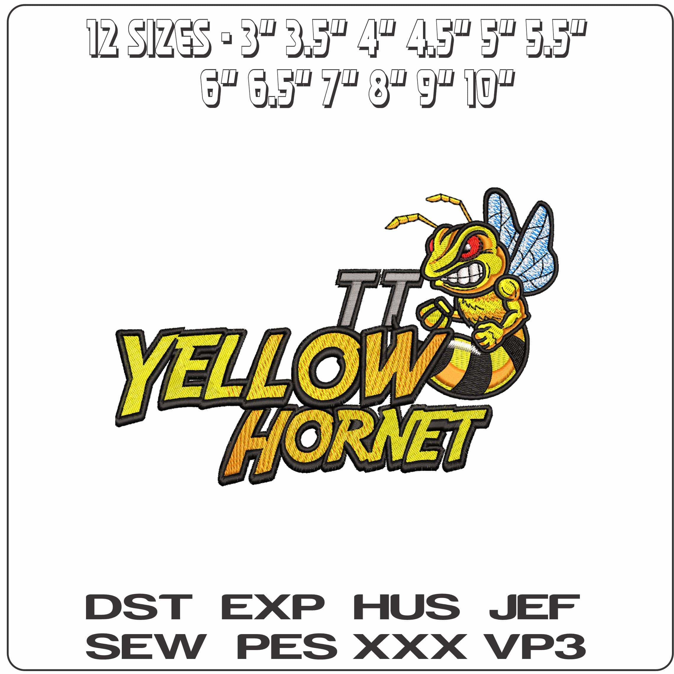 TT Yellow Jacket Hornets- Elegant embroidery design file - instant download — view 2
