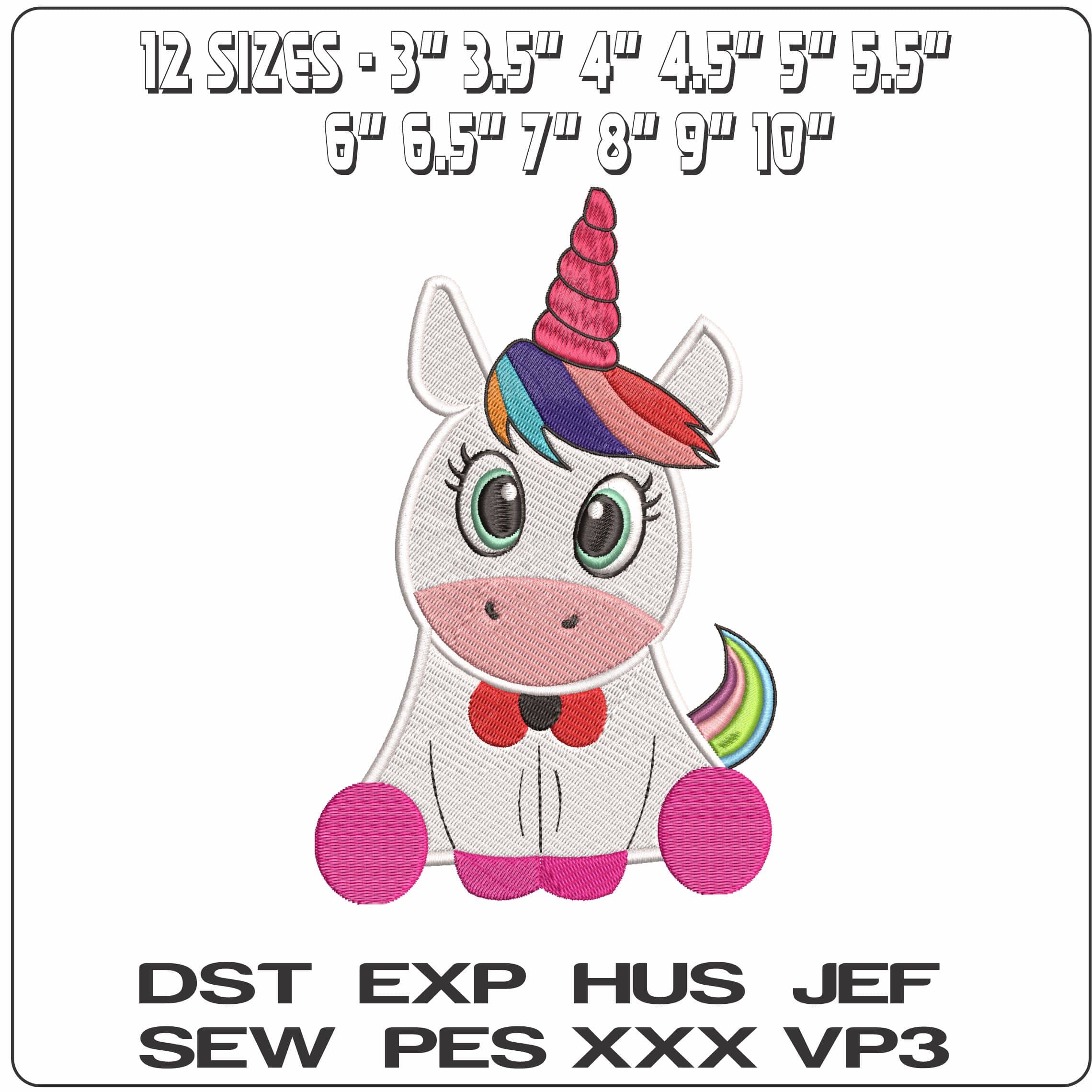 Unicorn Sitting down Facing- Elegant embroidery design file - instant download — view 2
