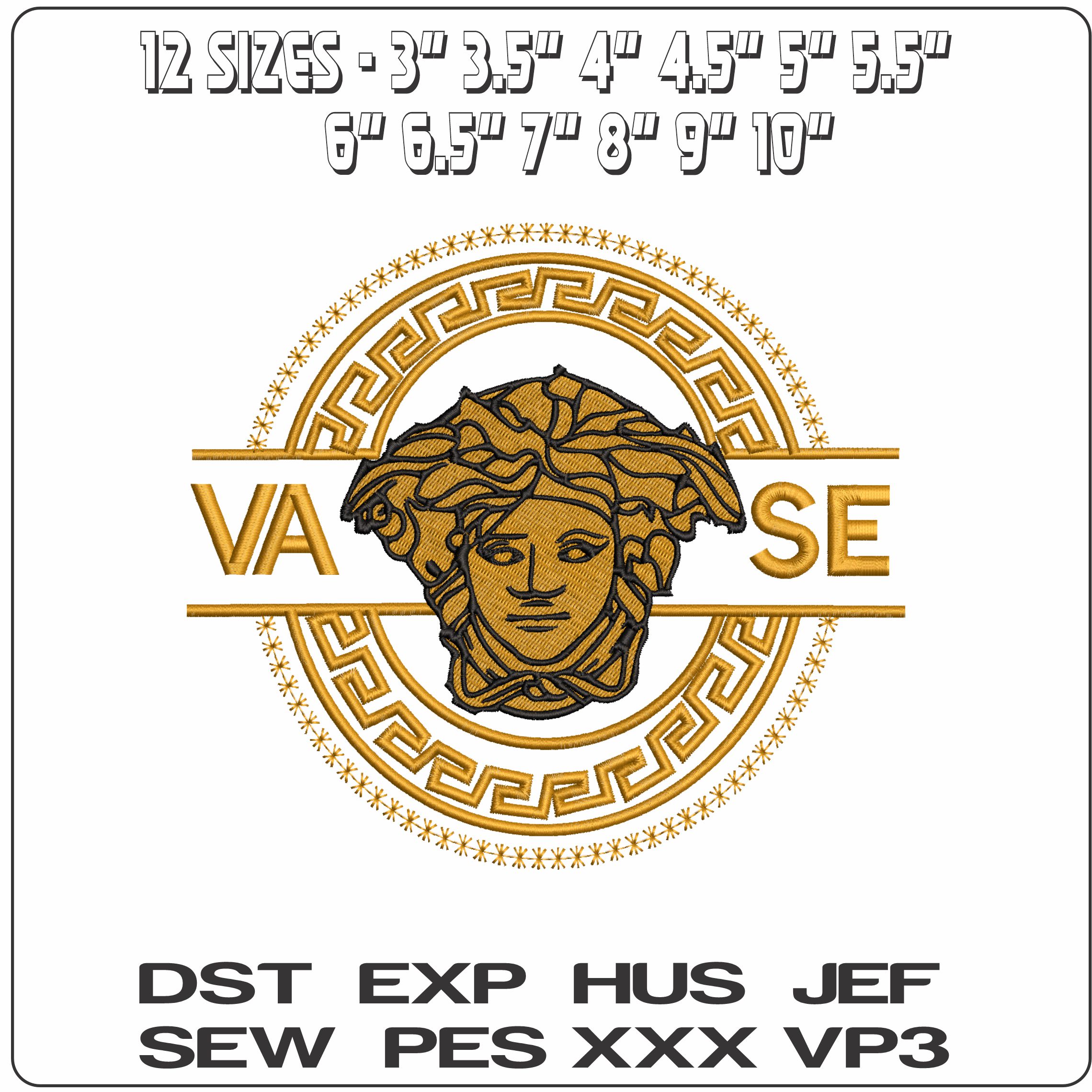 Versase Logo- Elegant embroidery design file - instant download — view 2
