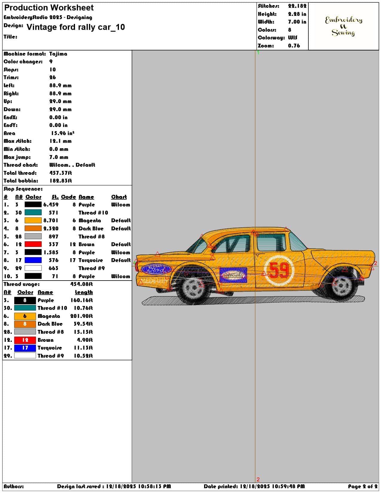 Vintage ford rally car- Elegant embroidery design file - instant download — view 3
