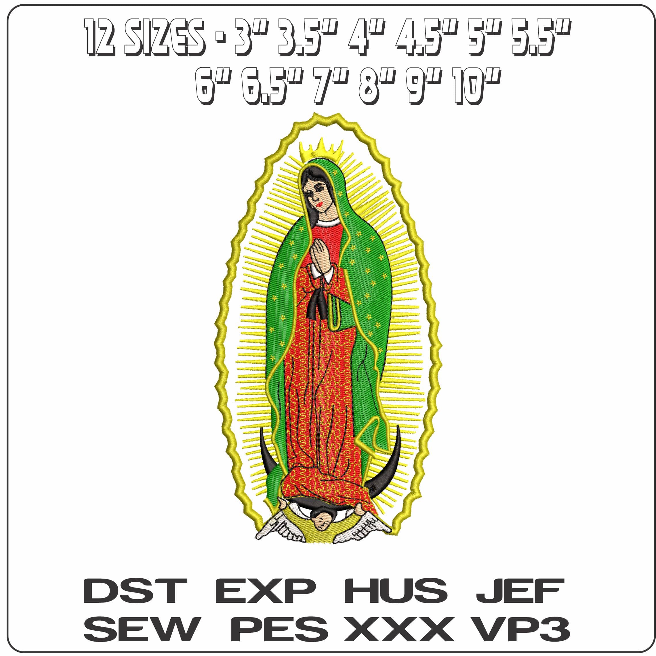 Virgin Mary- Elegant embroidery design file - instant download — view 2