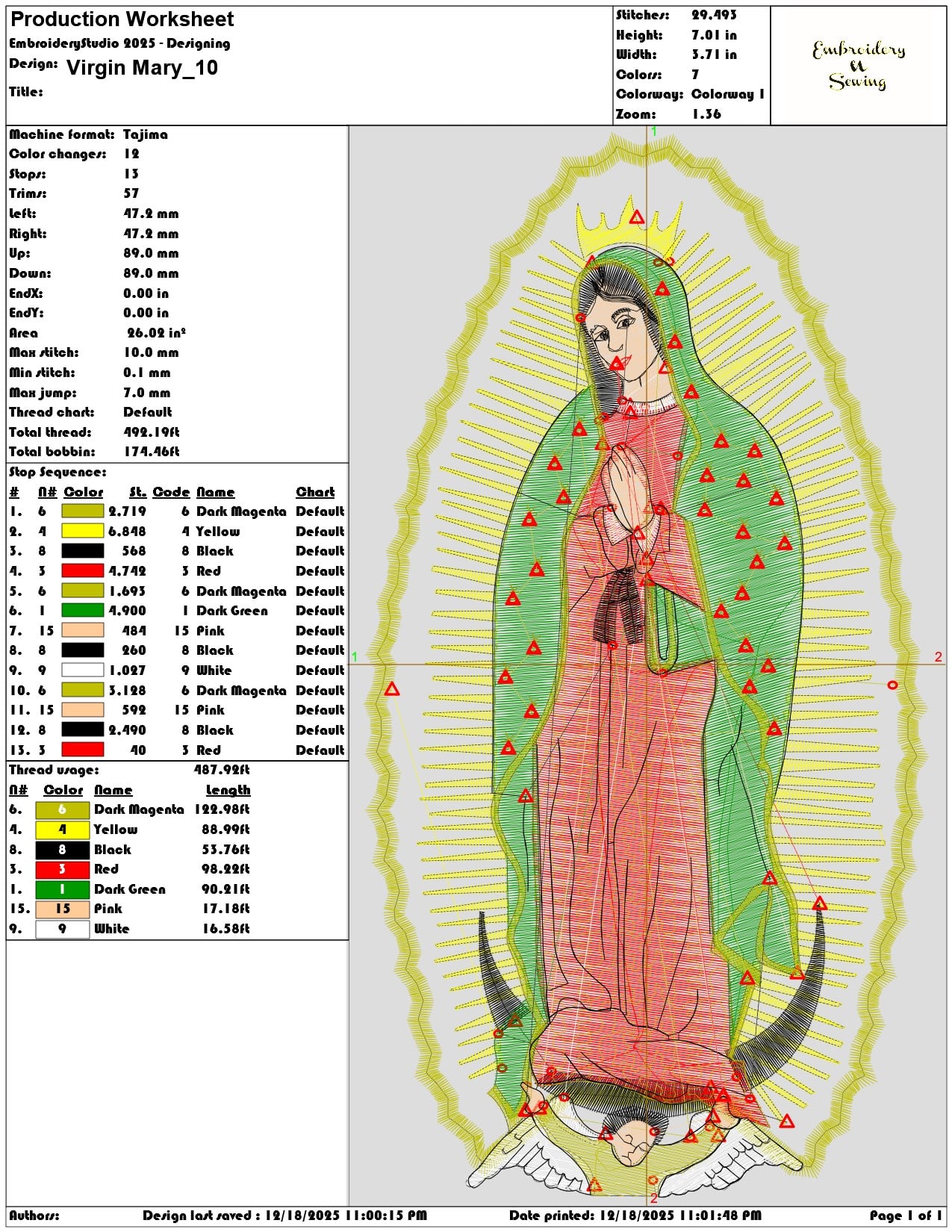 Virgin Mary- Elegant embroidery design file - instant download — view 3