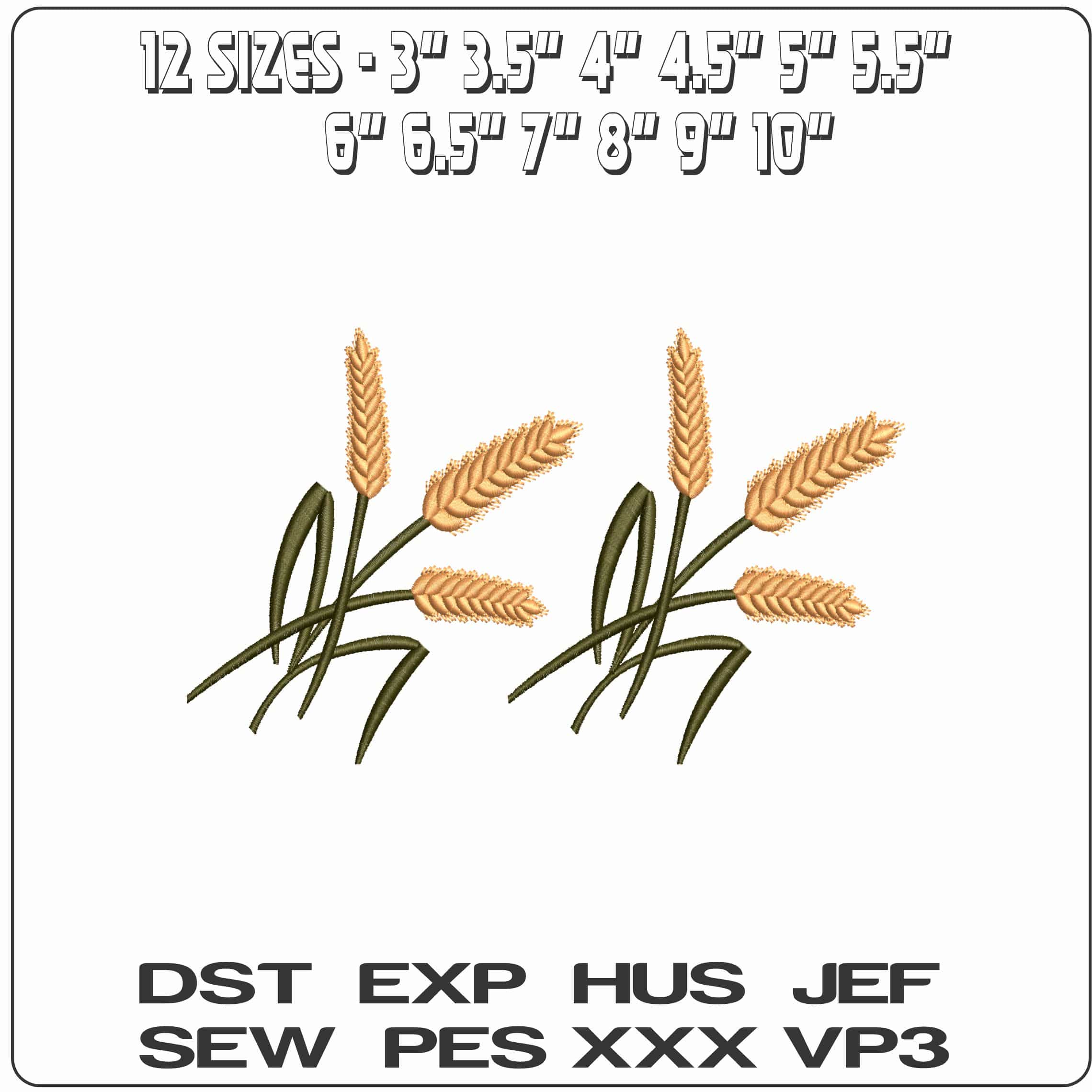 Wheat Corns- Elegant embroidery design file - instant download — view 2