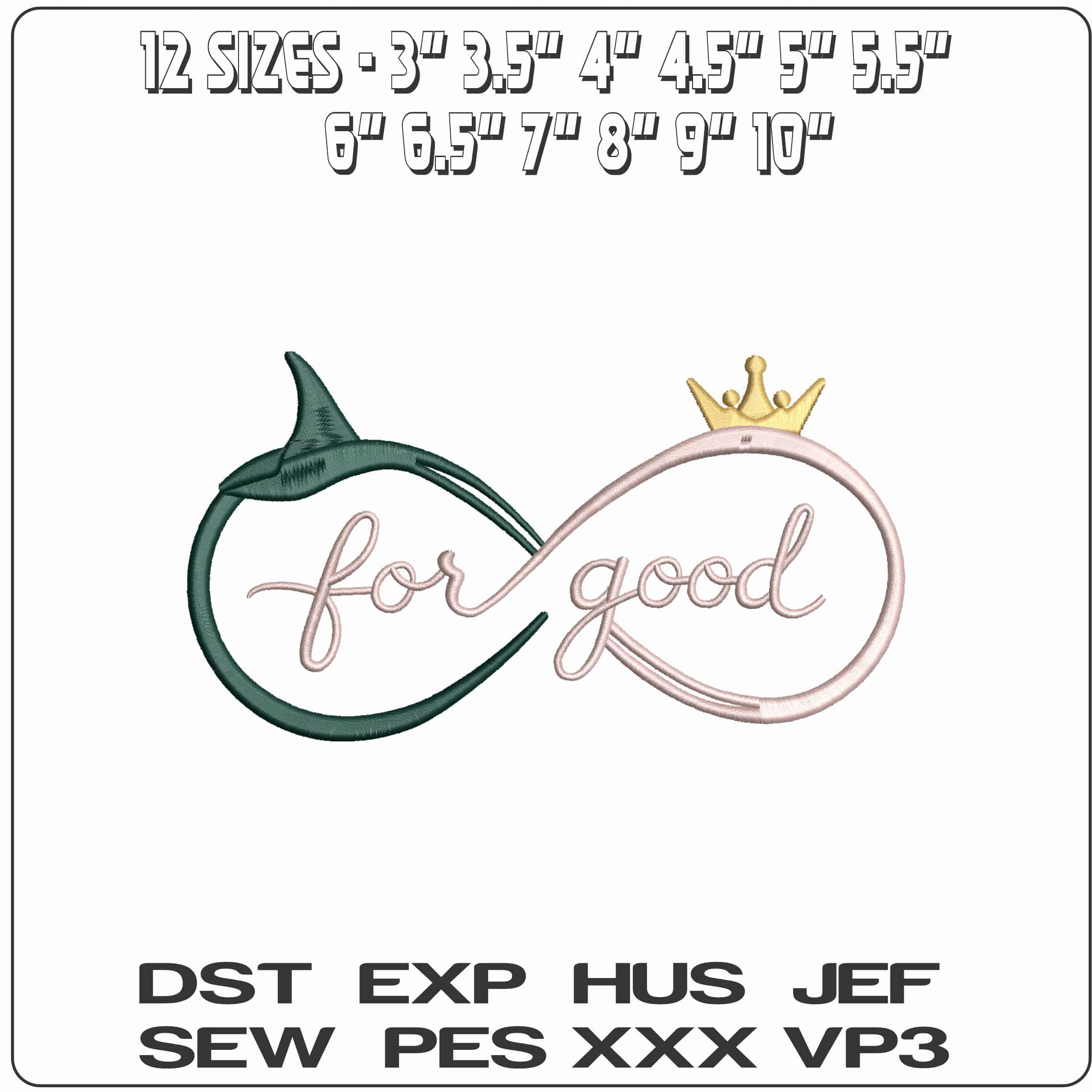 Wicked Sign- Elegant embroidery design file - instant download — view 2