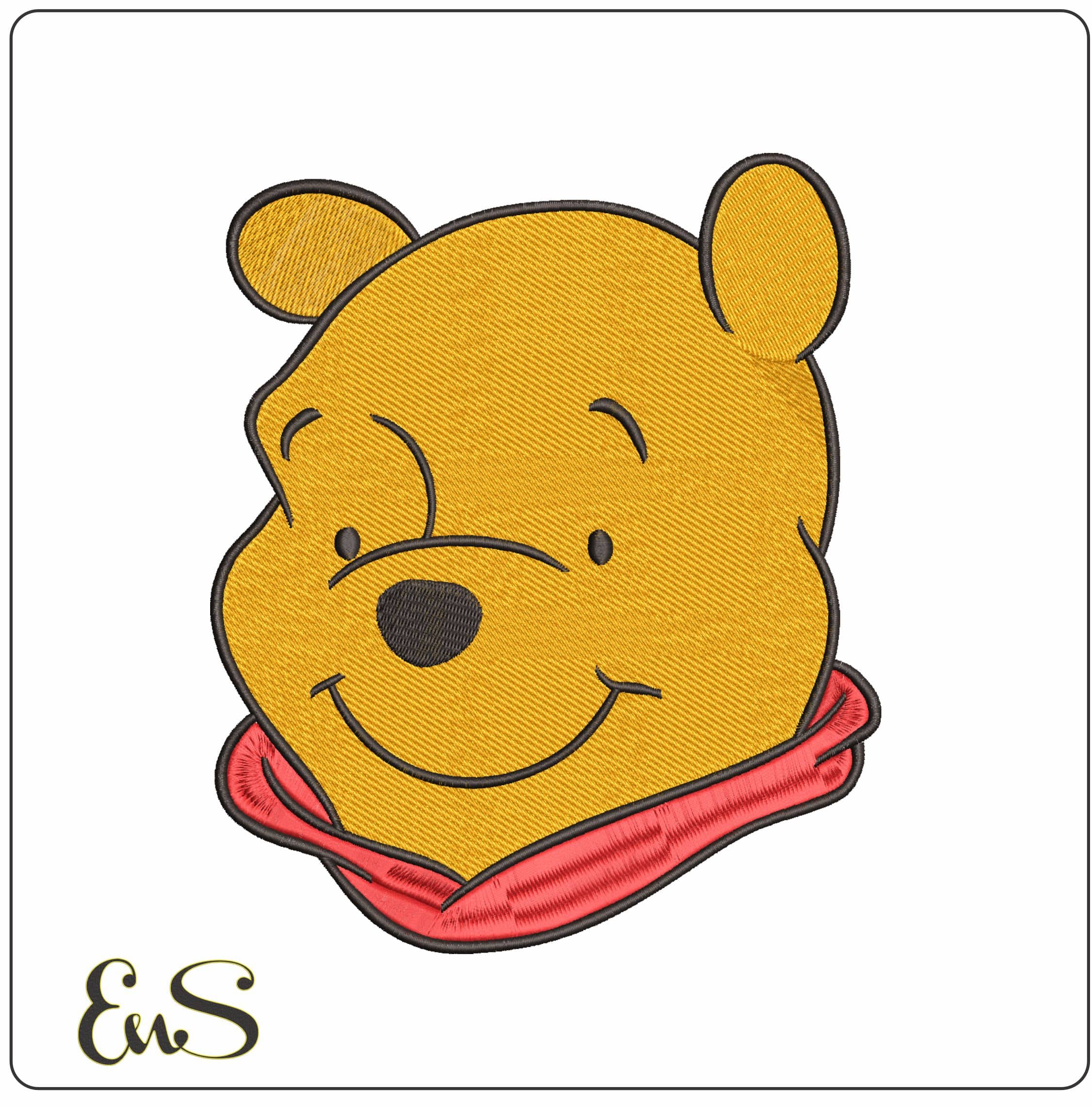 Winnie the Pooh Head- Elegant embroidery design file - instant download