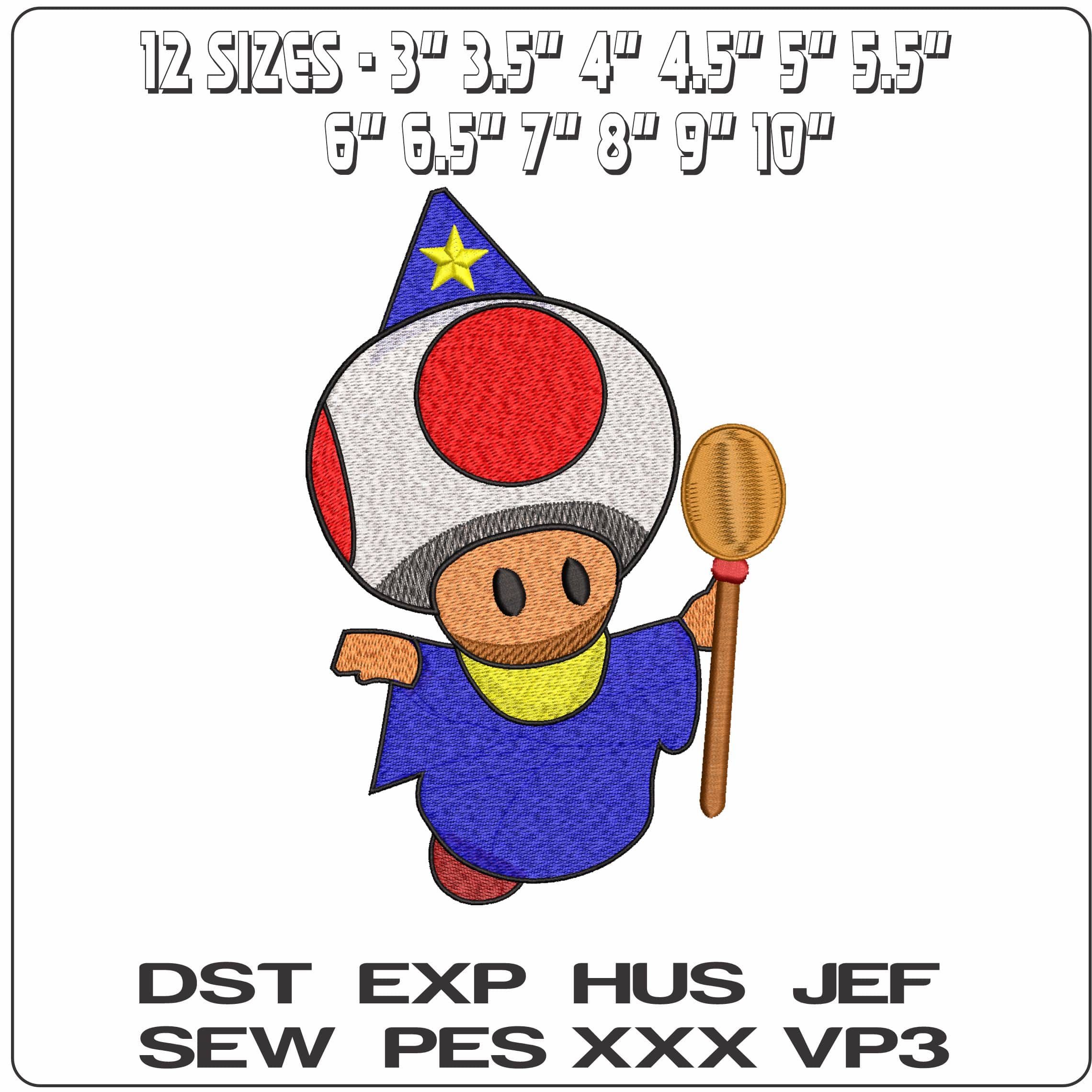Wizard Toad Super Mario Game- Elegant embroidery design file - instant download — view 2