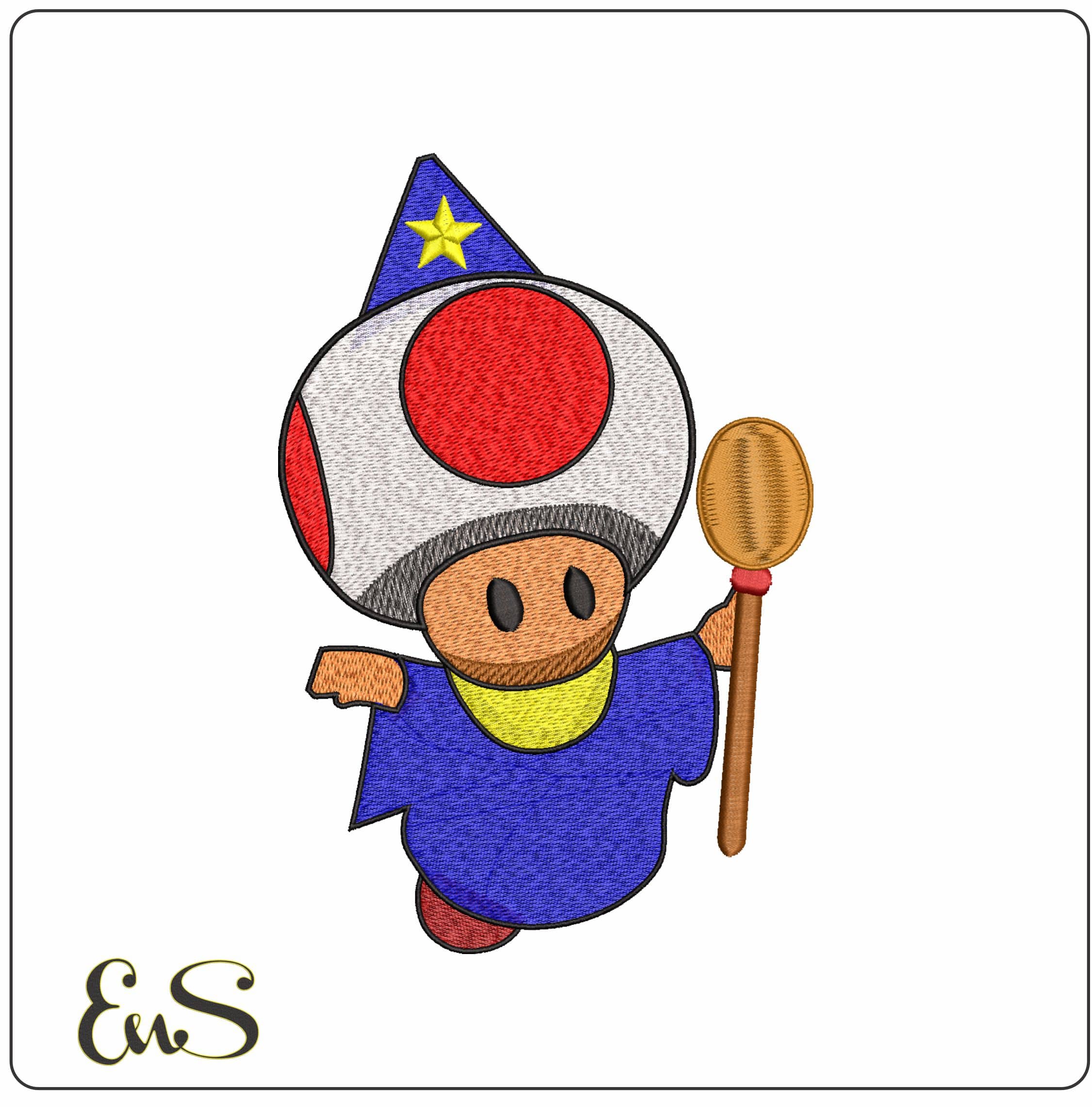 Wizard Toad Super Mario Game- Elegant embroidery design file - instant download