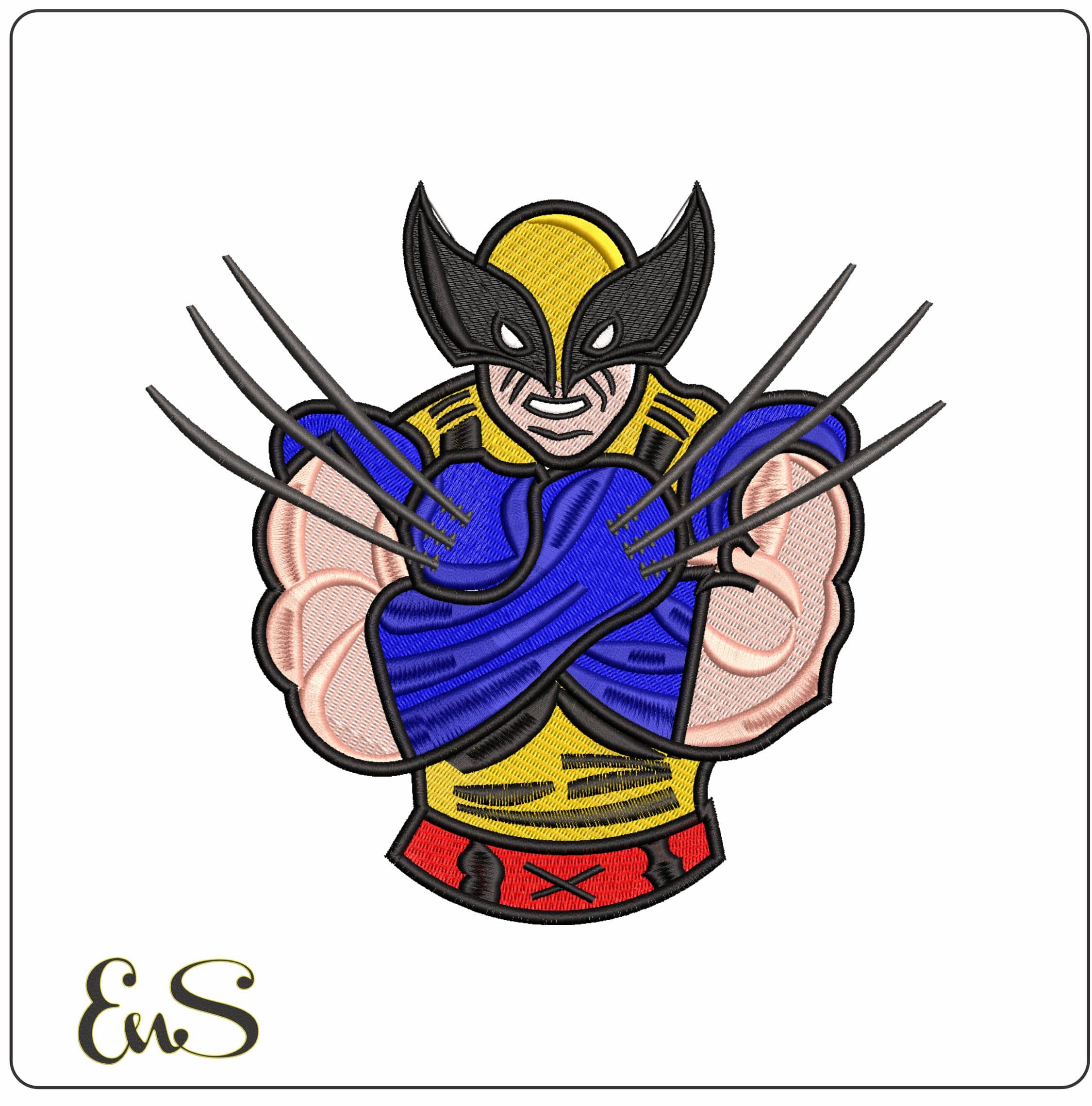 Wolverine Arm Cross- Elegant embroidery design file - instant download