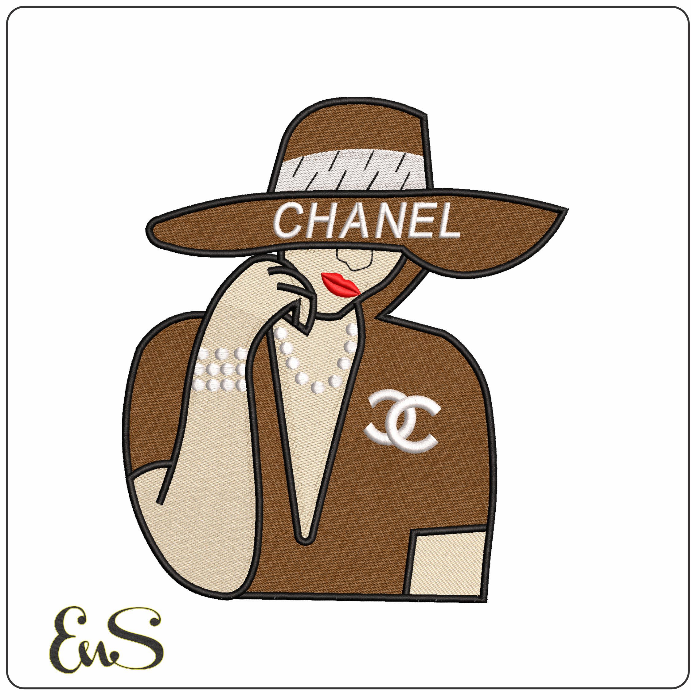 Woman in Chanel- Elegant embroidery design file - instant download