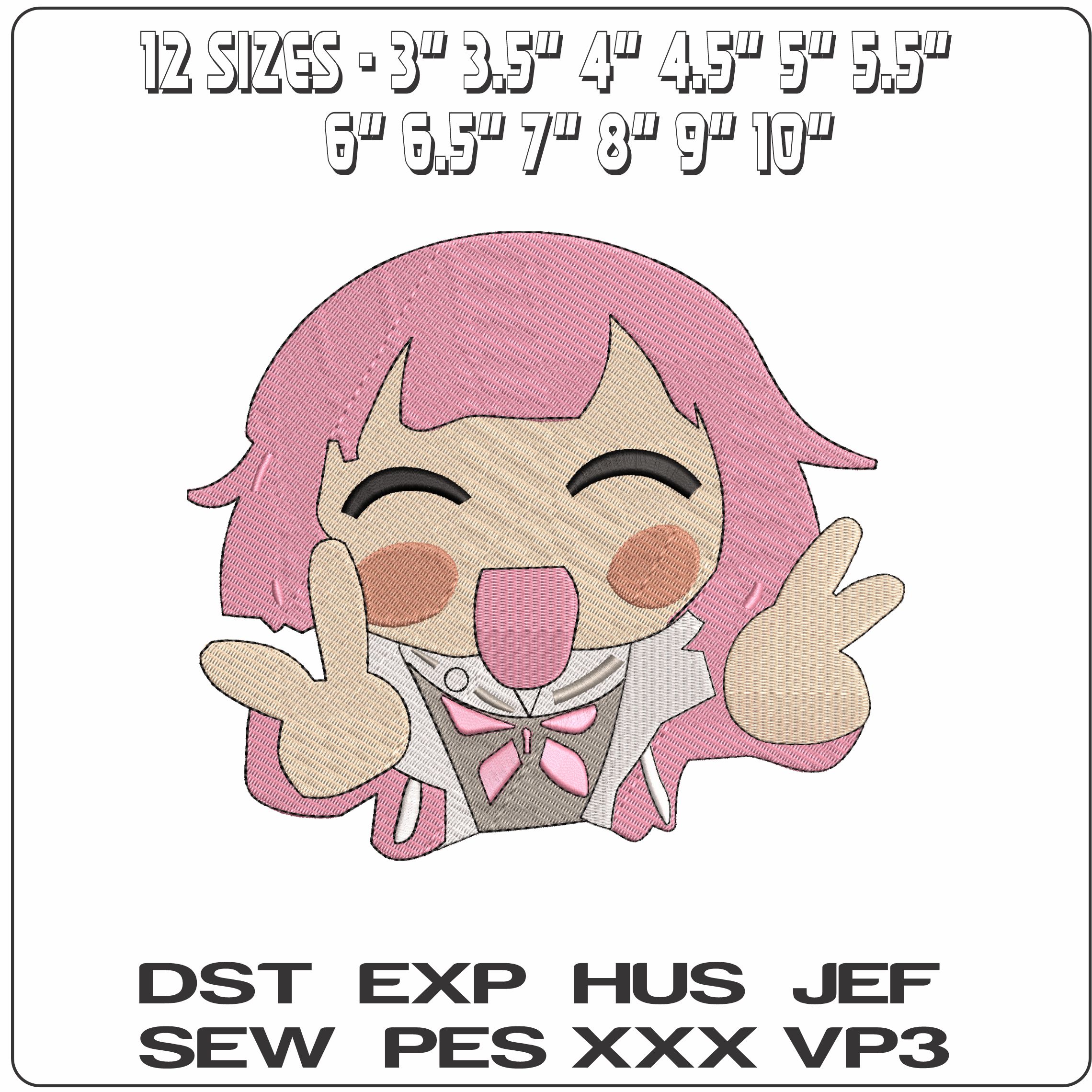 Wonderlands x Showtime Chibi Emo Otori Anime- Elegant embroidery design file - instant download — view 2