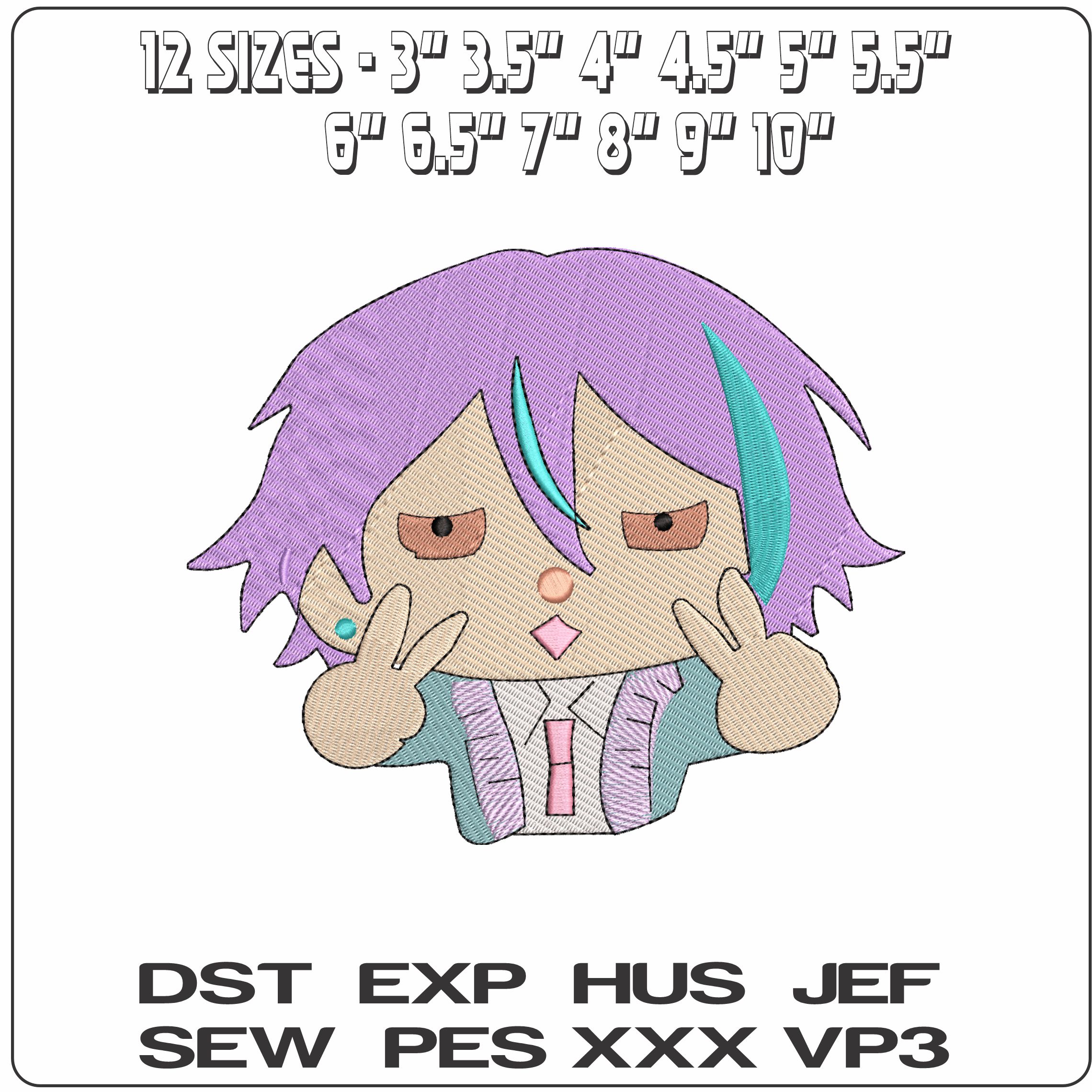 Wonderlands x Showtime Chibi Rui Kamishiro Anime- Elegant embroidery design file - instant download — view 2