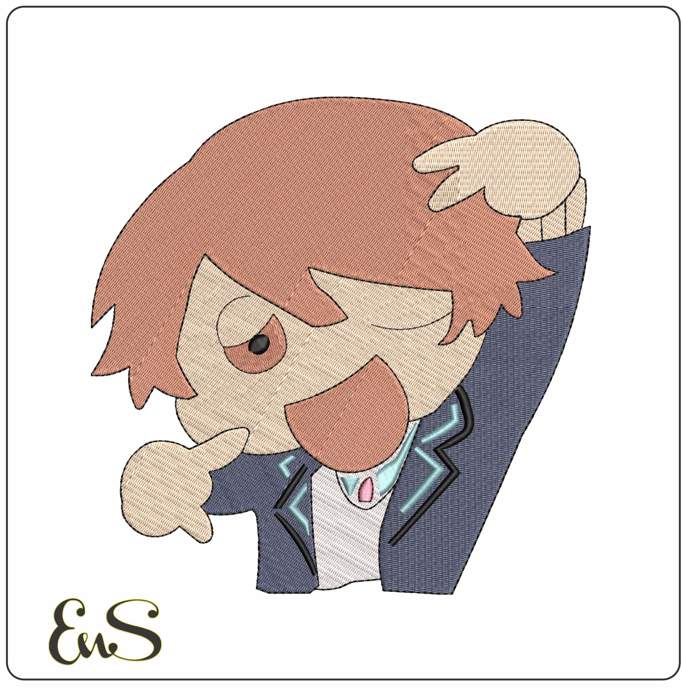 wonderlands x Showtime Chibi Tsaukaka Tenma Anime- Elegant embroidery design file - instant download