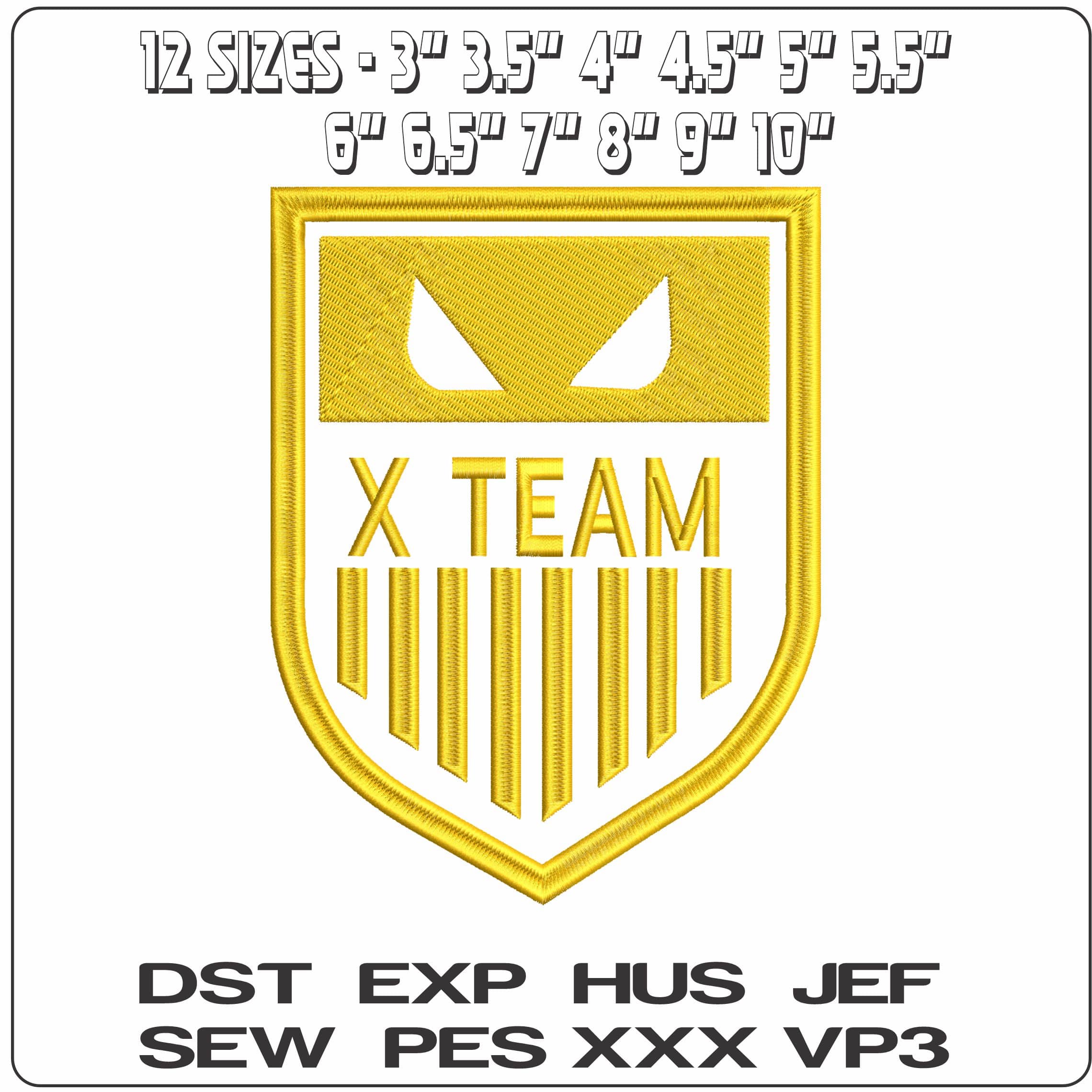 X Team- Elegant embroidery design file - instant download — view 2
