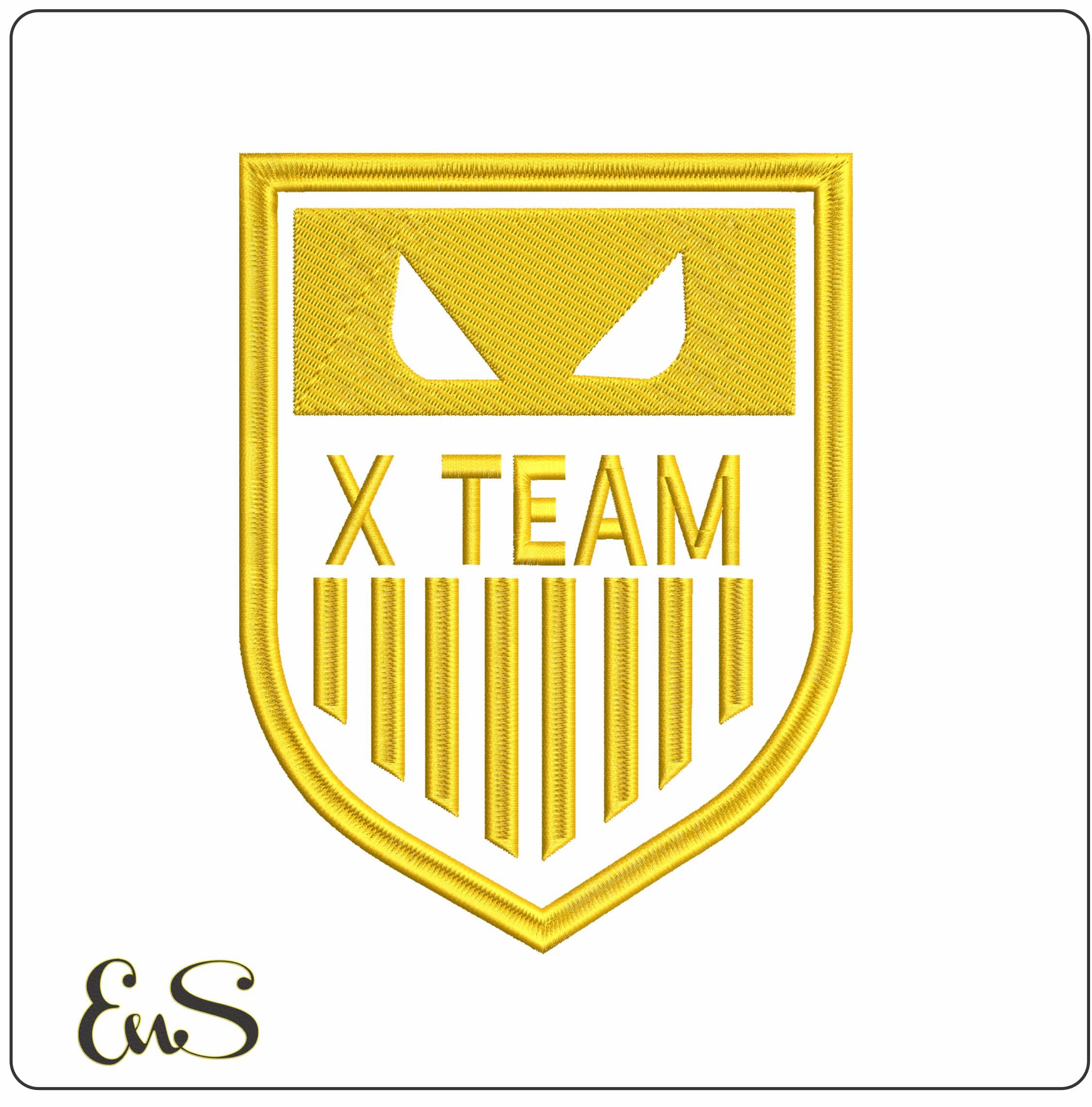 X Team- Elegant embroidery design file - instant download