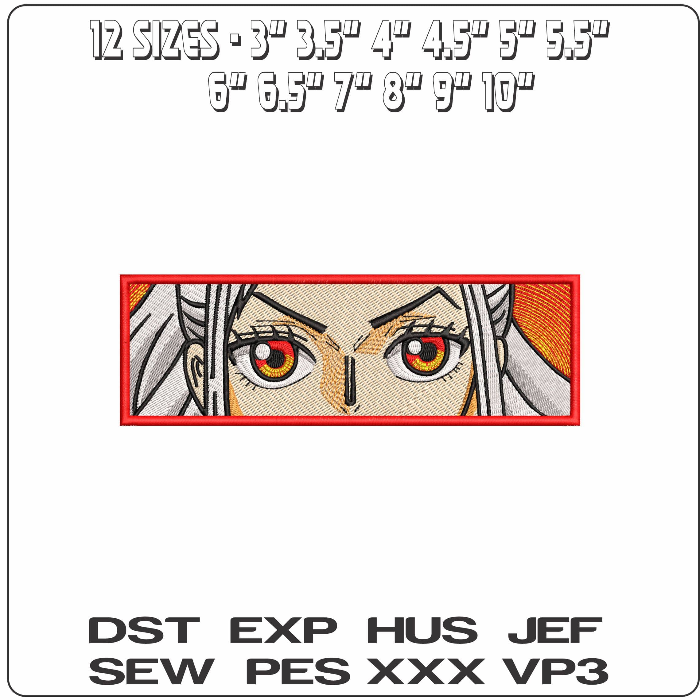 Yamato Eyes One Piece Anime- Elegant embroidery design file - instant download — view 2