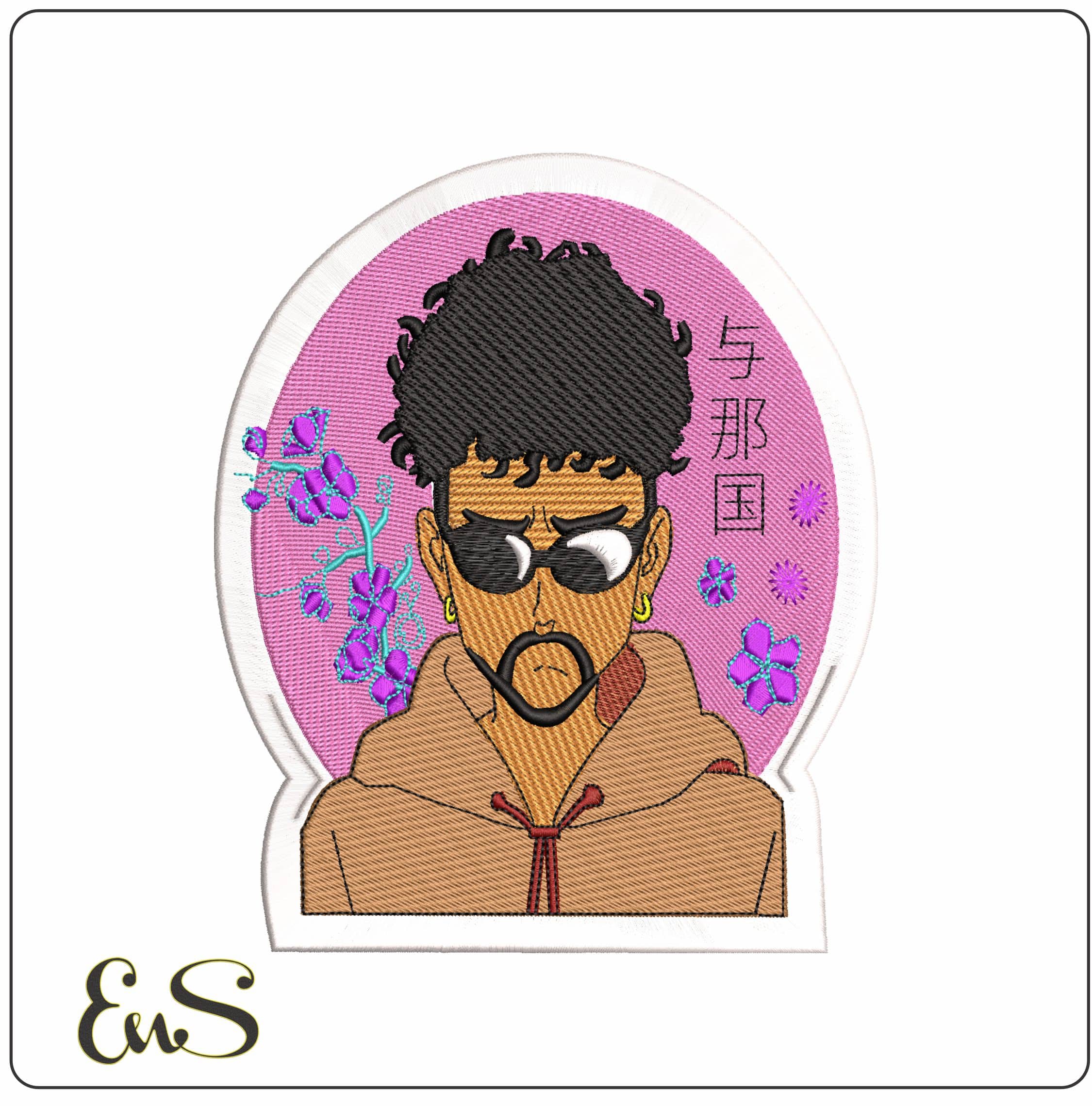 Yonaguni Bad Bunny Rostro Anime- Elegant embroidery design file - instant download