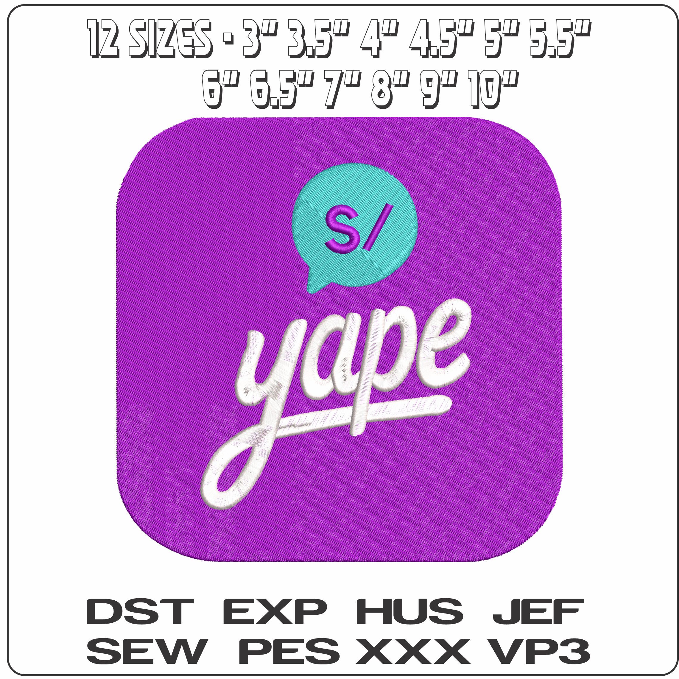 Yape Logo- Elegant embroidery design file - instant download — view 2