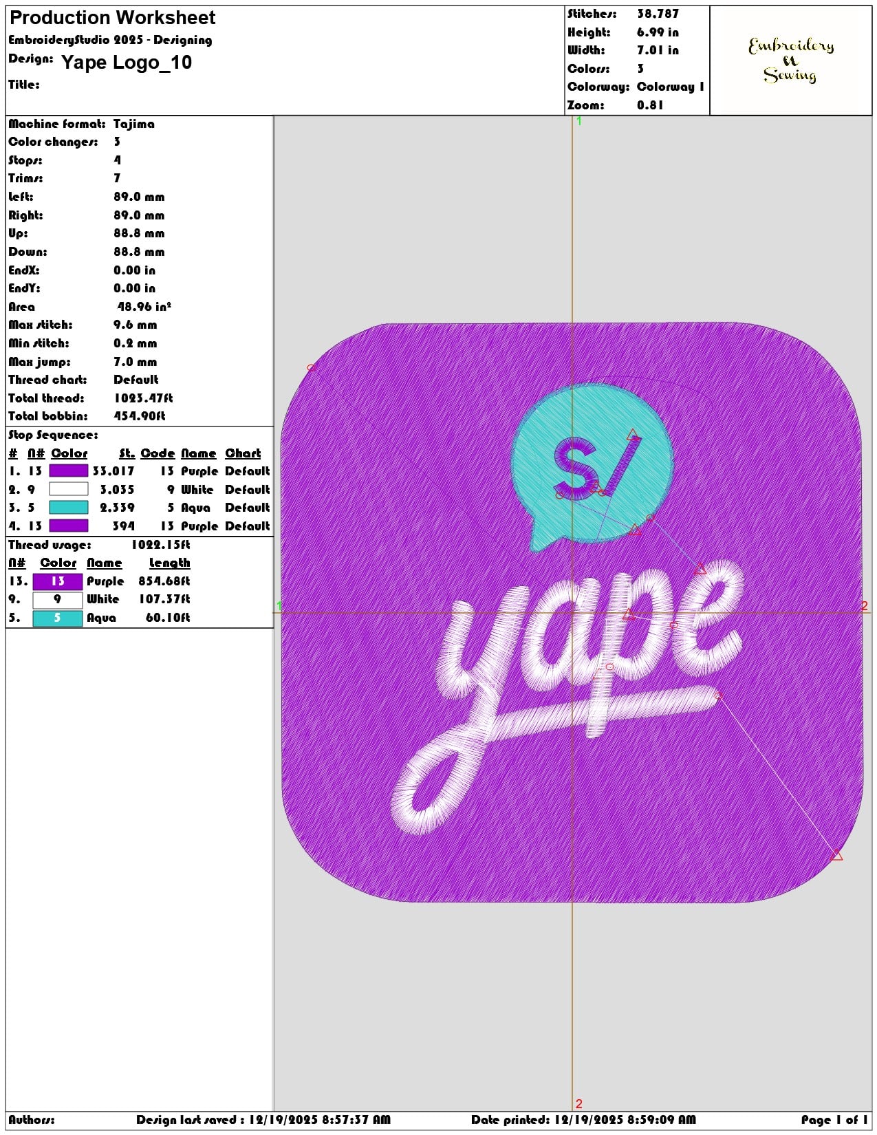 Yape Logo- Elegant embroidery design file - instant download — view 3