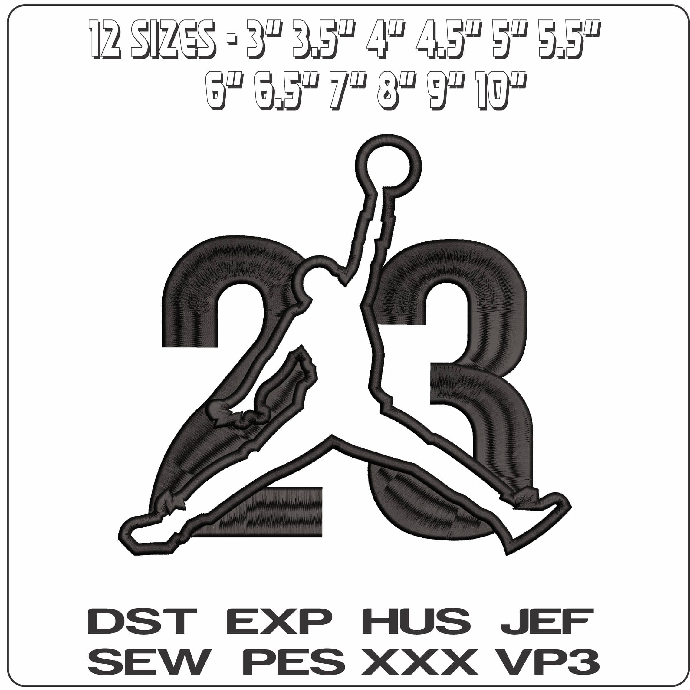 23 Air Jordan- Elegant embroidery design file - instant download — view 2