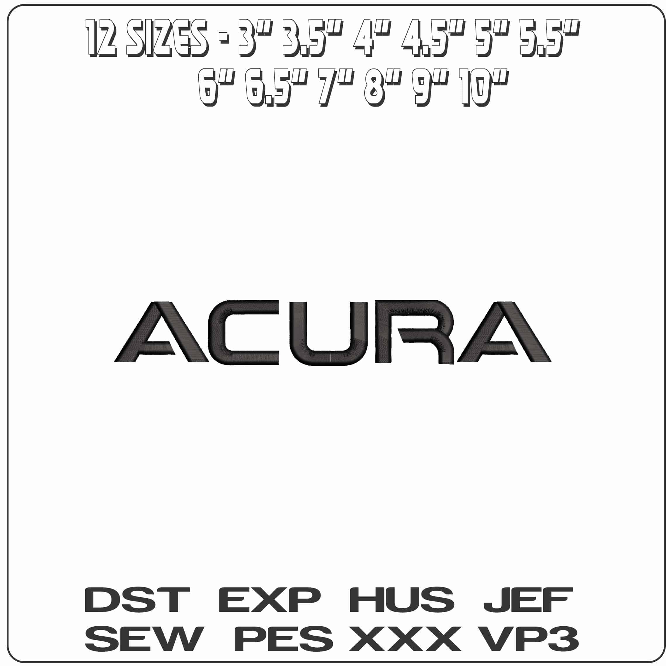 ACURA- Elegant embroidery design file - instant download — view 2