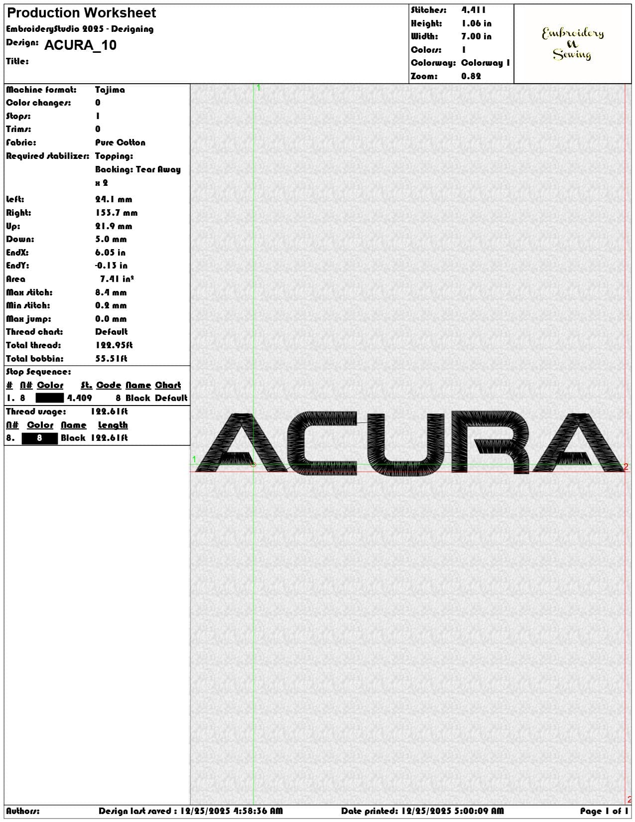 ACURA- Elegant embroidery design file - instant download — view 3