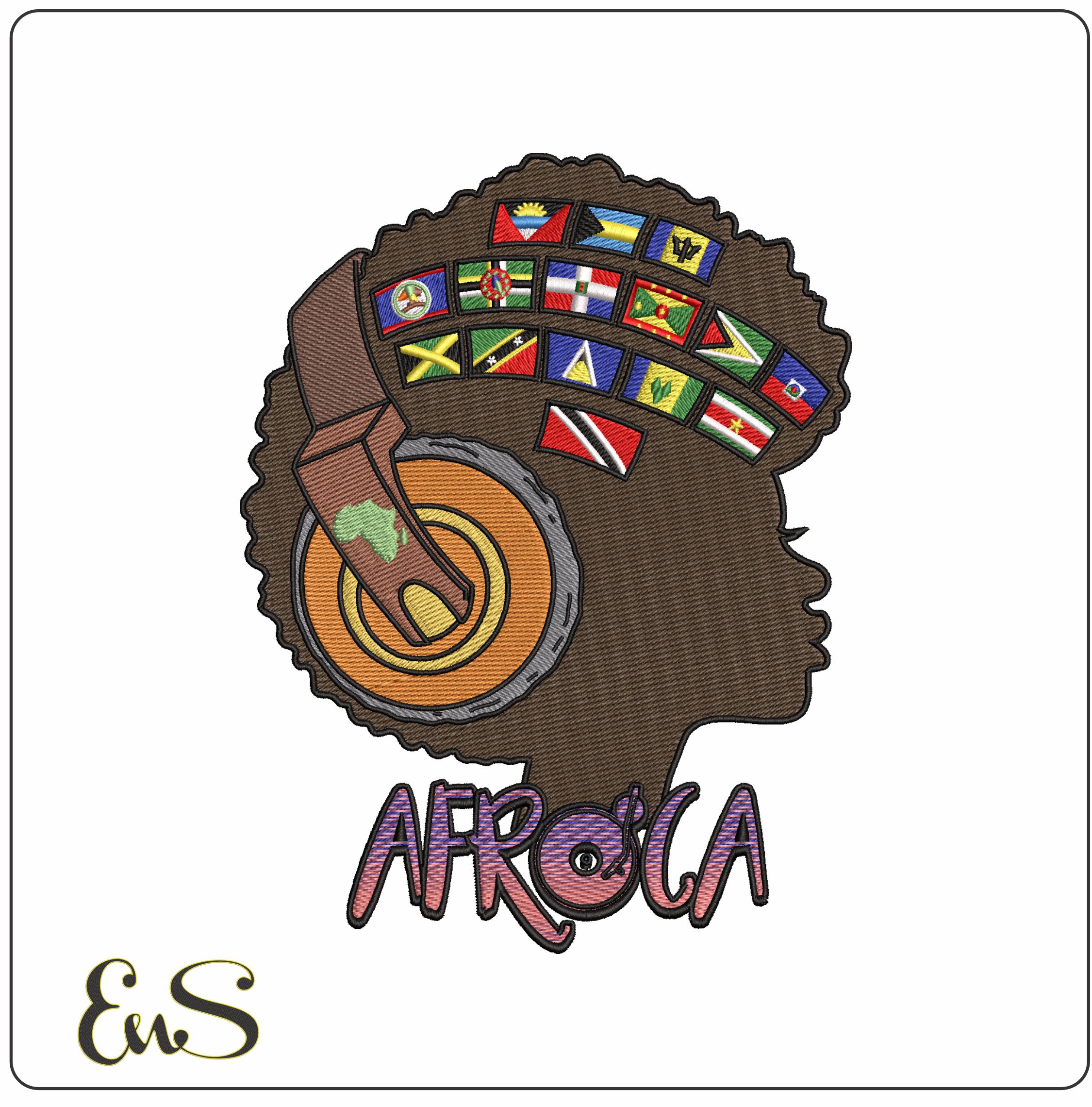 Africa Afro- Elegant embroidery design file - instant download
