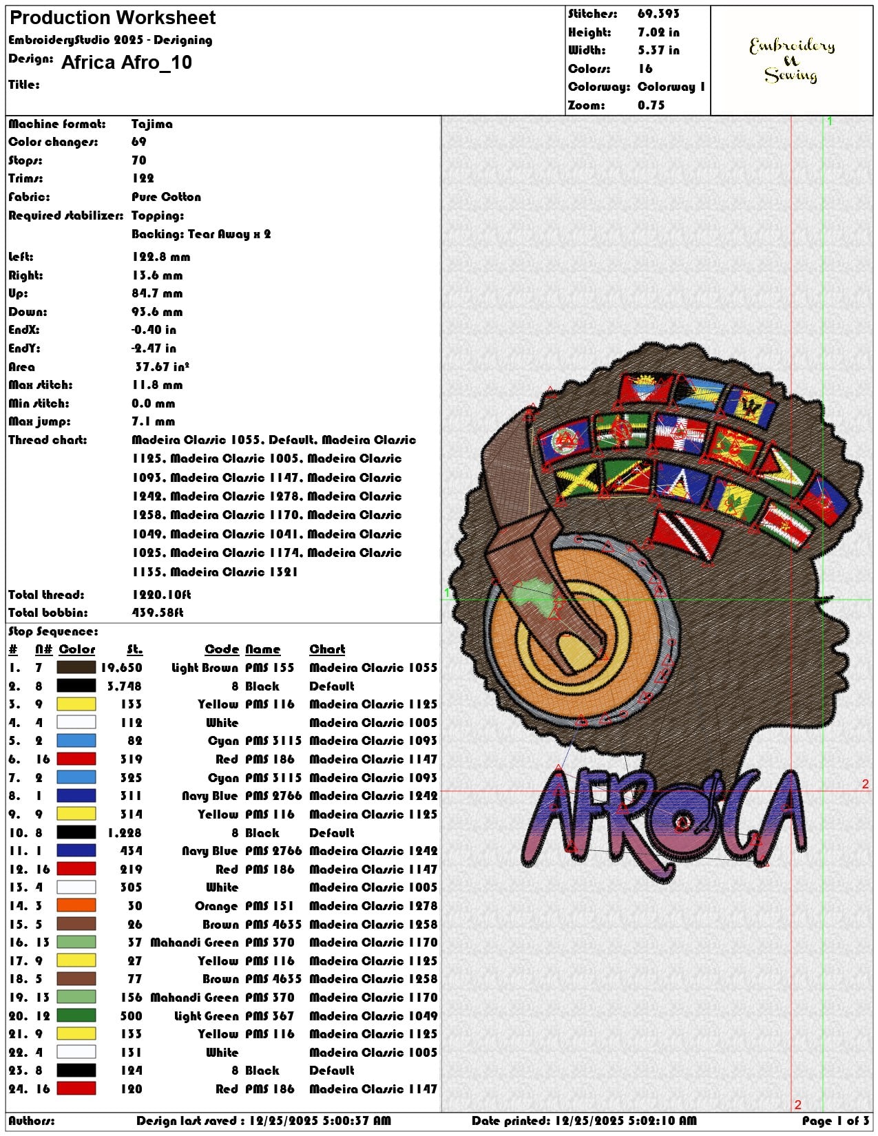 Africa Afro- Elegant embroidery design file - instant download — view 3