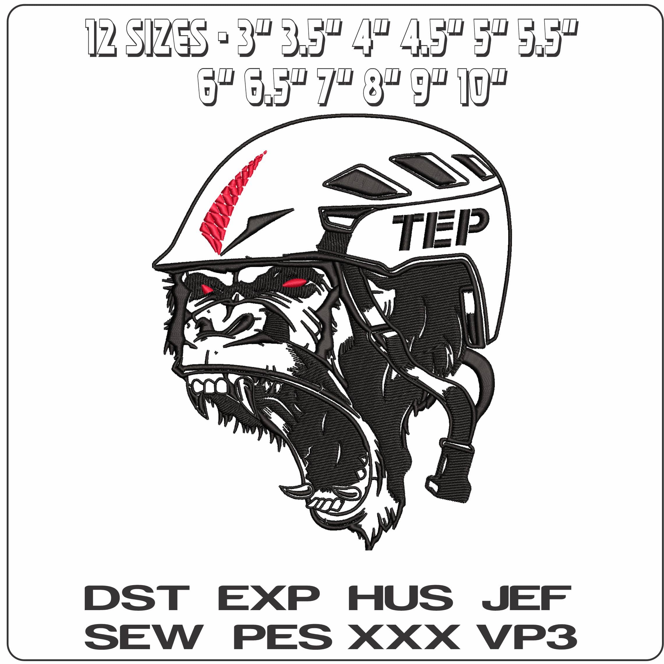 Aggressive Gorilla- Elegant embroidery design file - instant download — view 2
