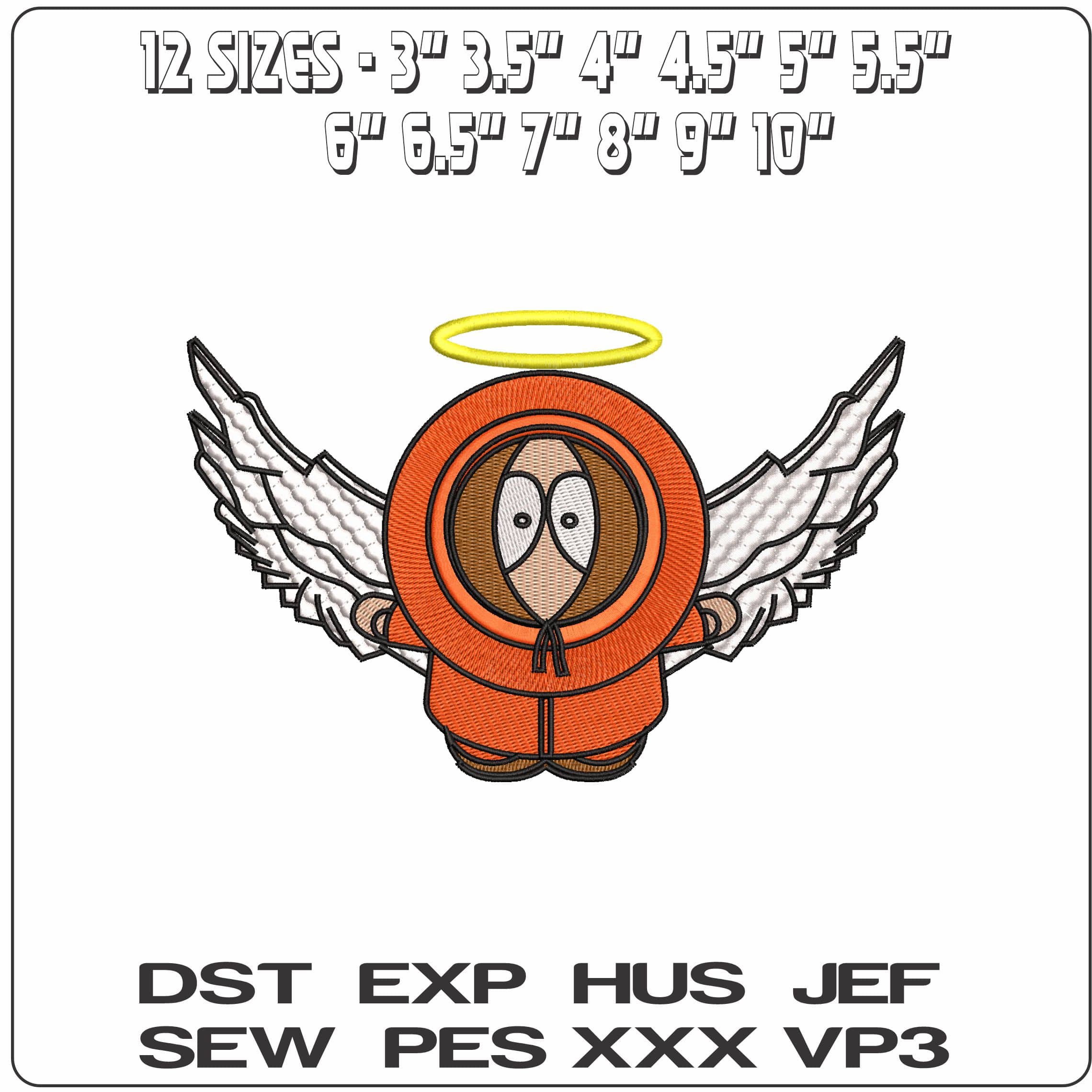 Angel Kenny McCormick South Park- Elegant embroidery design file - instant download — view 2
