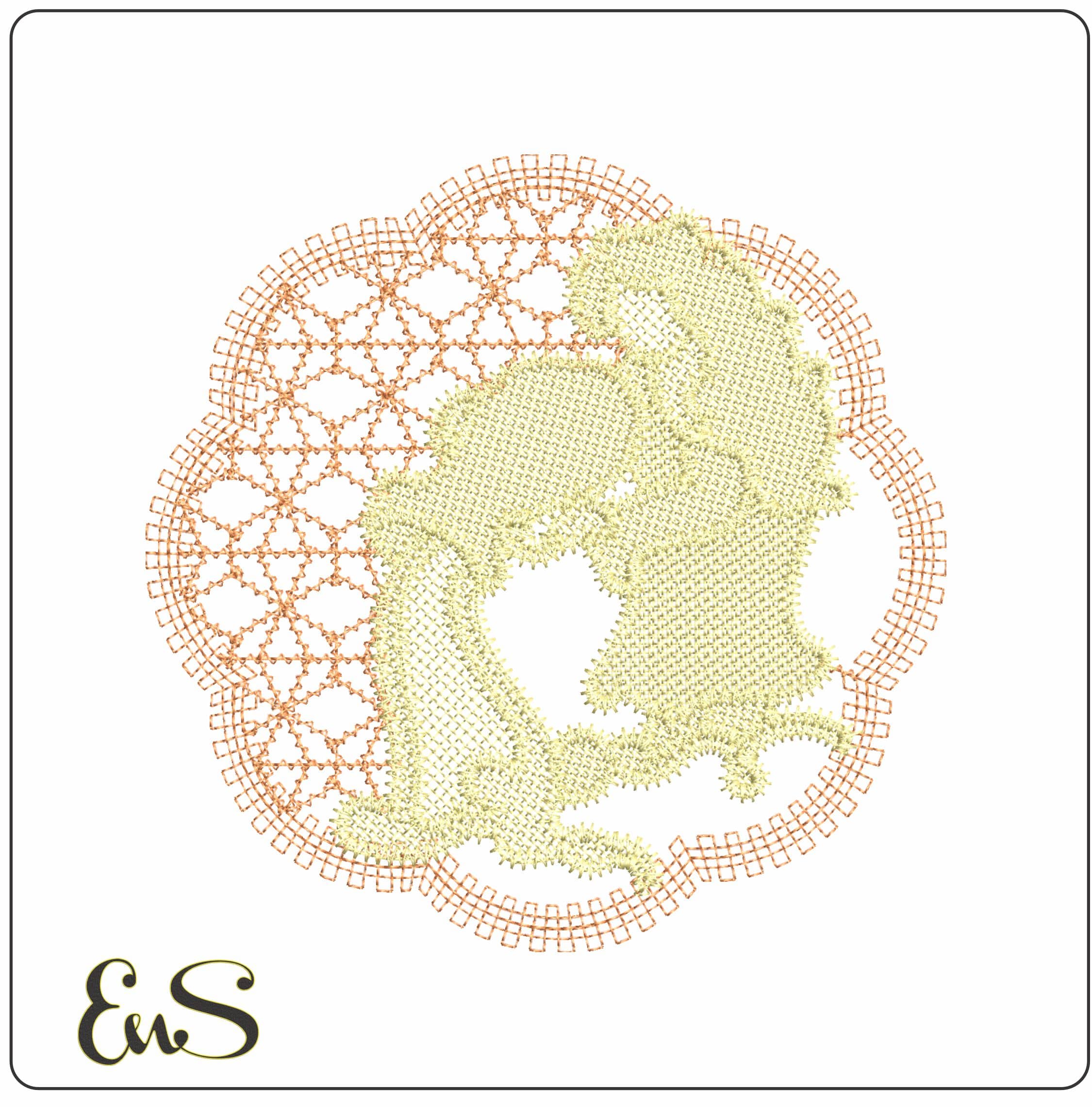 Aquarius L- Elegant embroidery design file - instant download